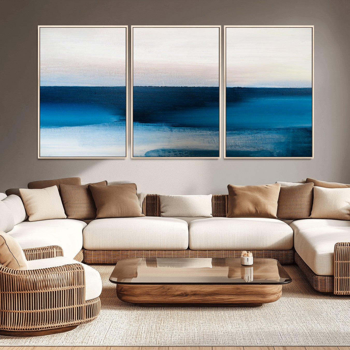 72452-MGV-CV-36X24-Dark Blue Abstract Wall Art Canvas Print