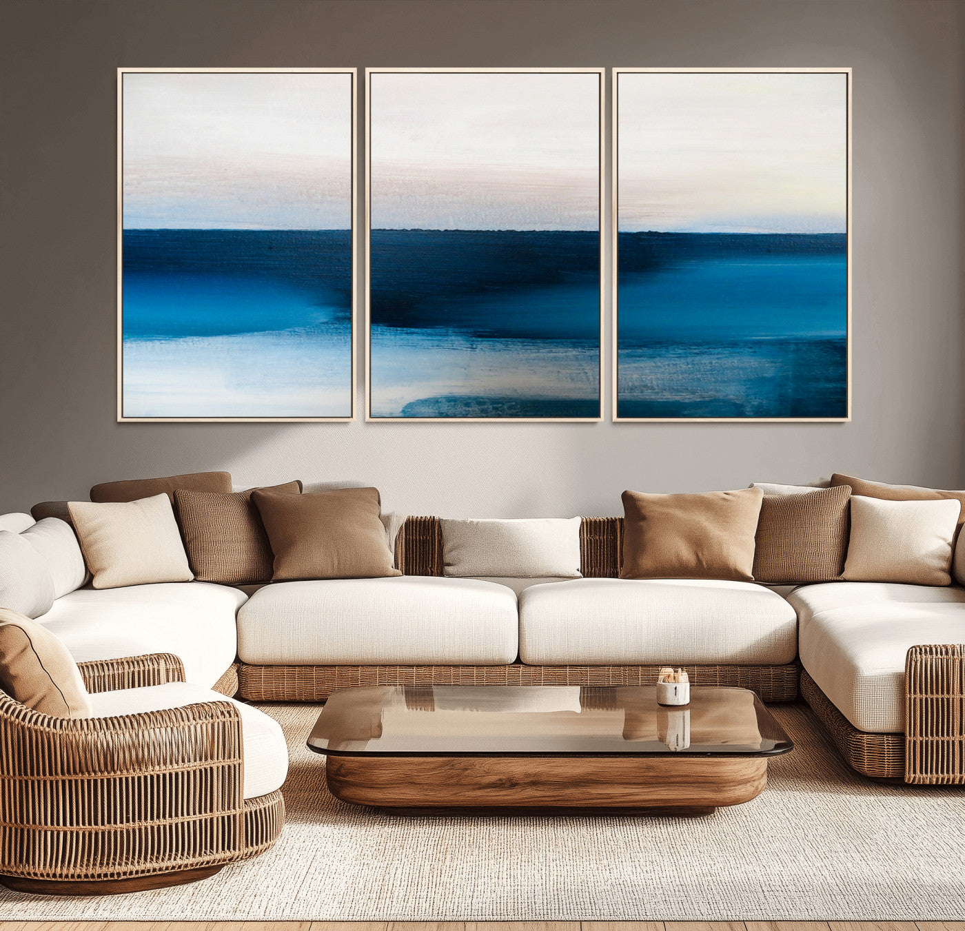 72452-MGV-CV-36X24-Dark Blue Abstract Wall Art Canvas Print