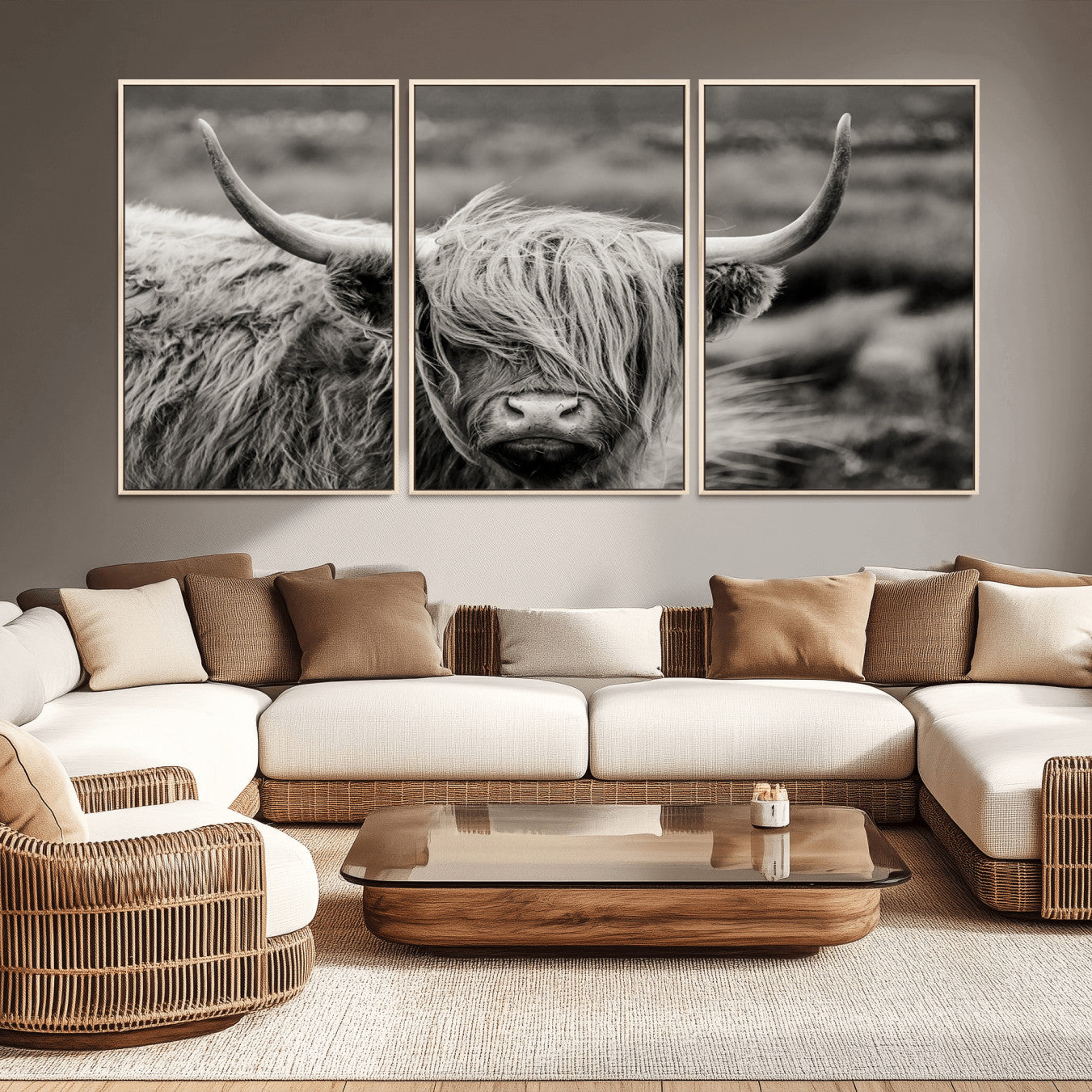 -Cow Focus Canvas Wall Art Print