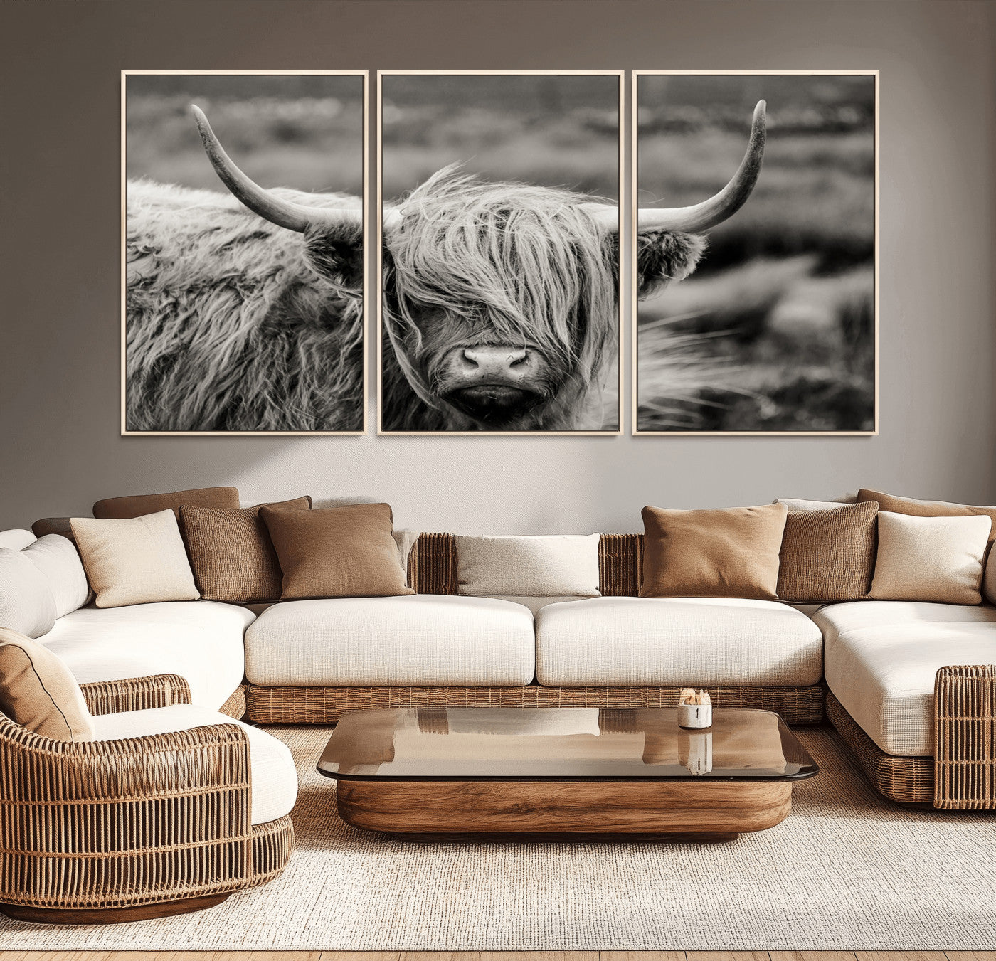 -Cow Focus Canvas Wall Art Print