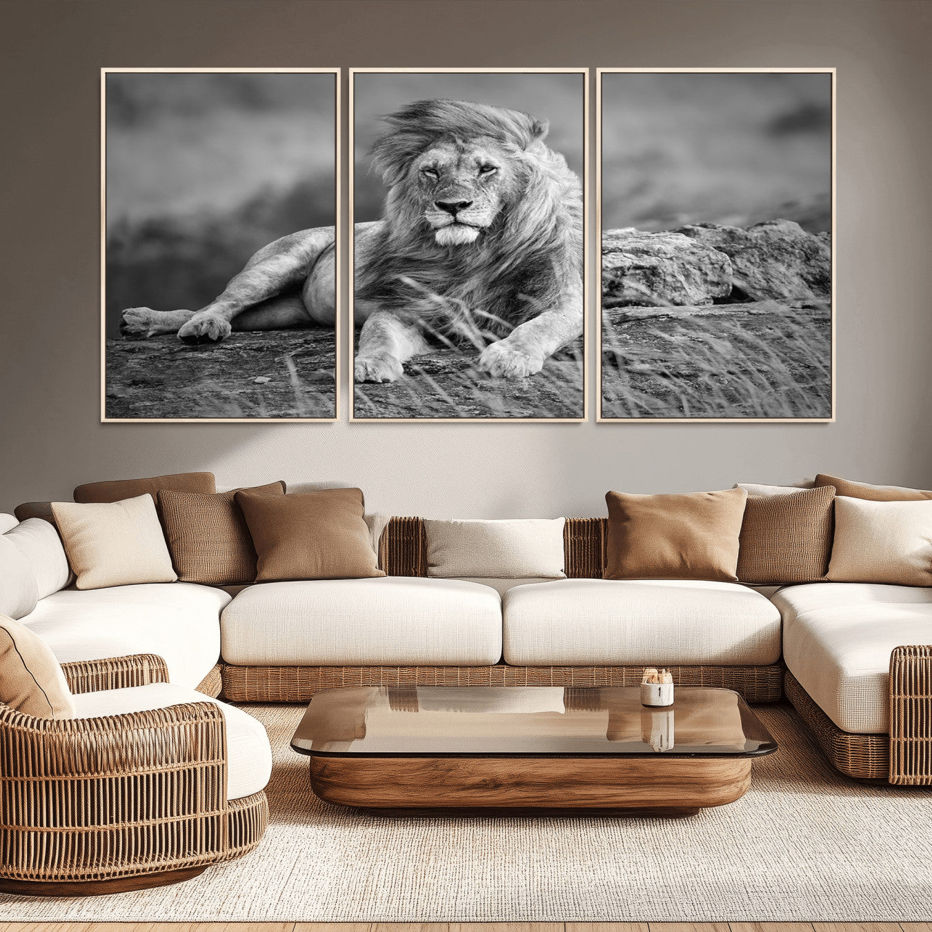 -King of Forest Lion Wall Art Canvas Print