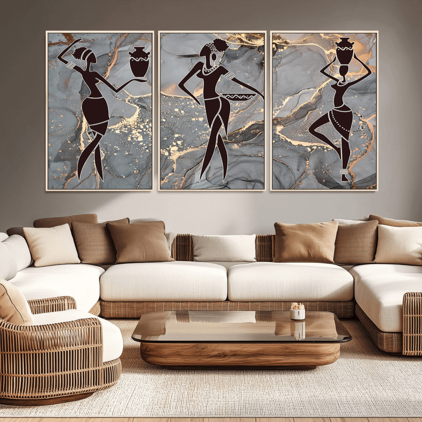 25097-MGV-CV-36X24-Abstract African Womens Art Canvas Print