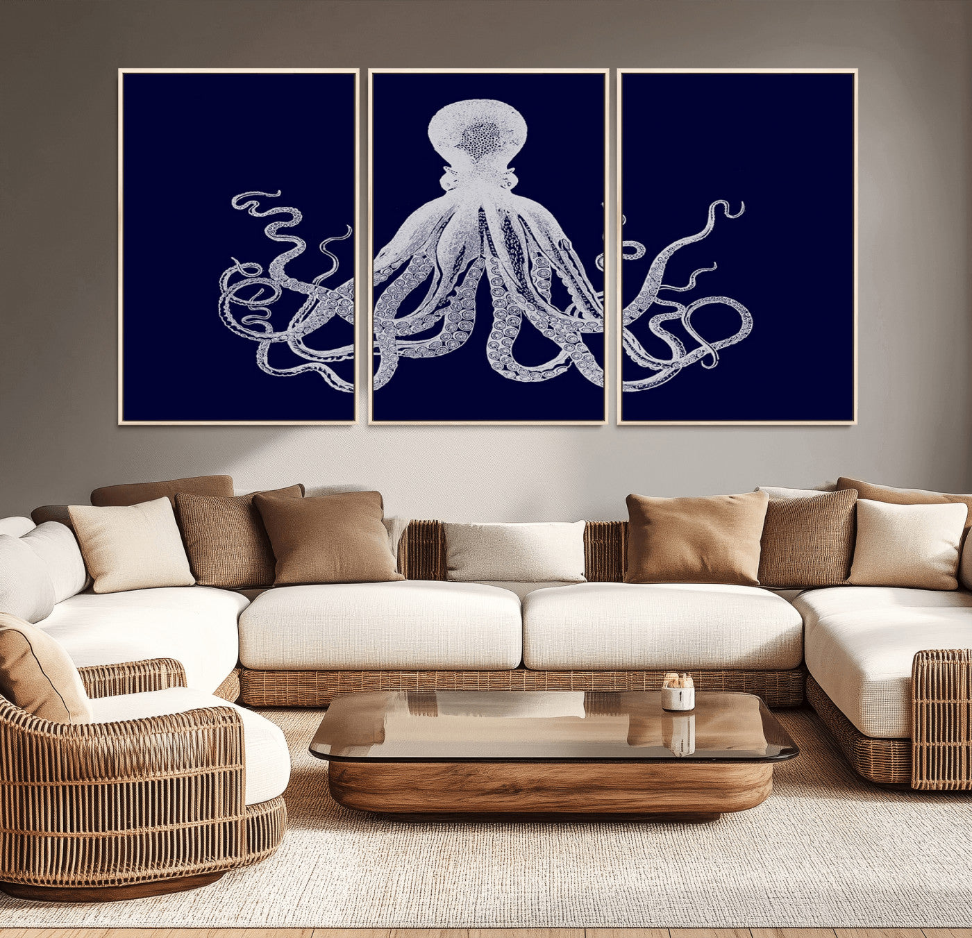 11865-MGV-CV-36X24-Blue Octopus Wall Art Canvas Print