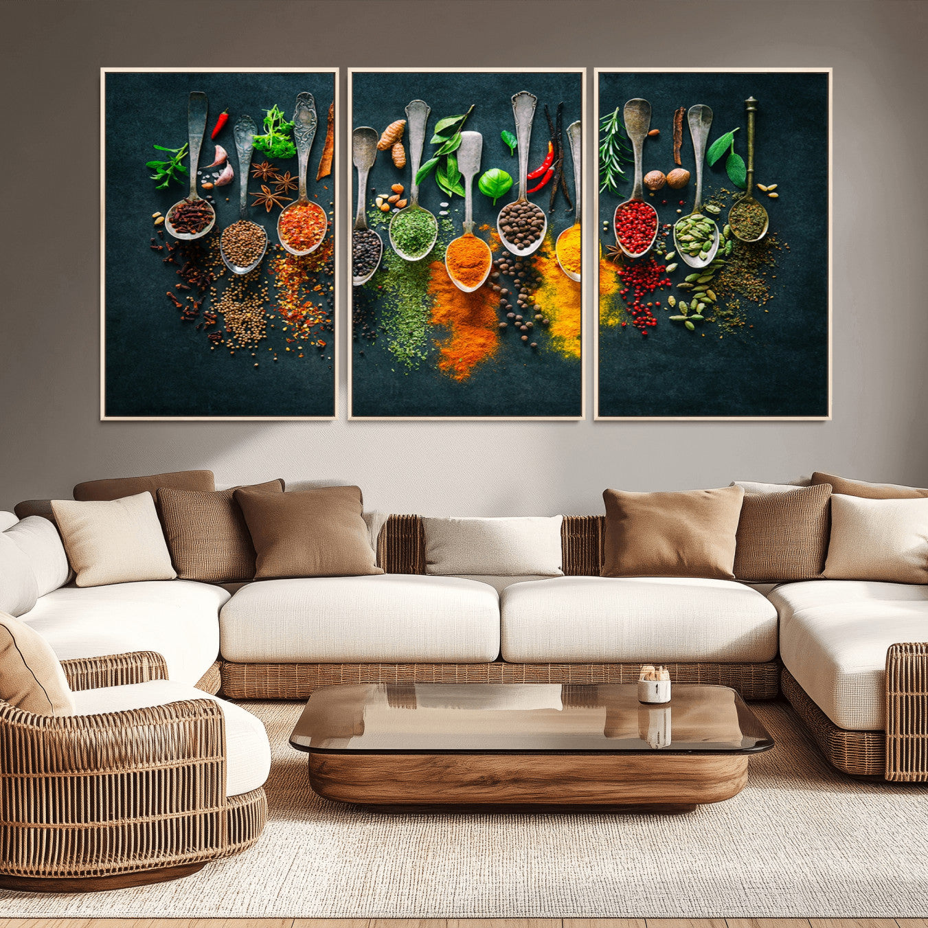 -Herbs and Spices Kitchen Wall Art Canvas Print