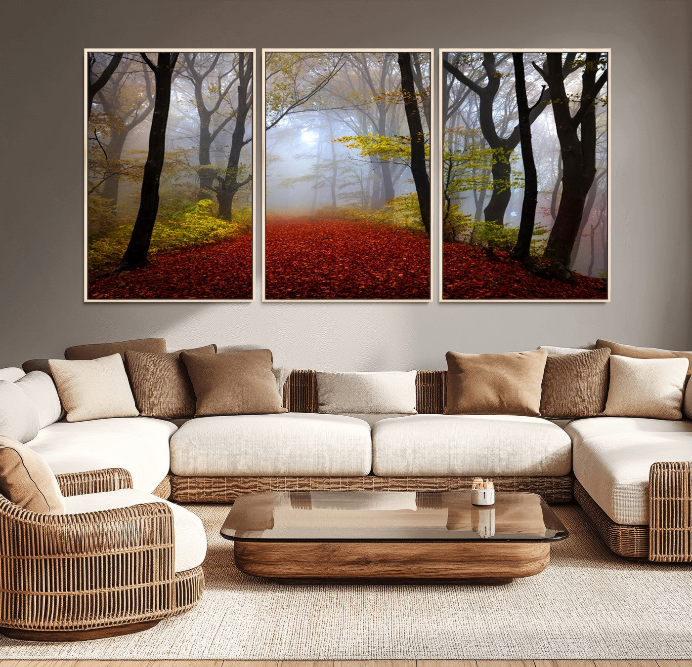 12426-MGV-CV-36X24-Foggy Forest Wall Art Landscape Canvas Print