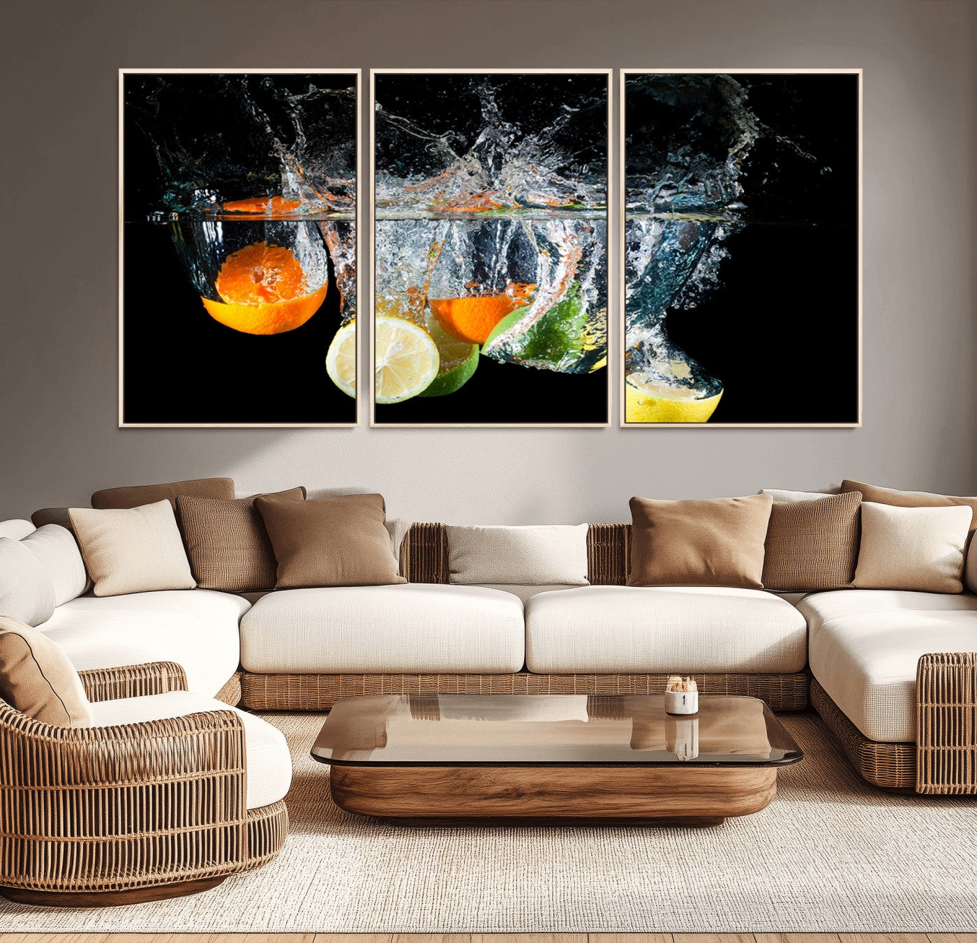 -Kitchen Wall Art, Kitchen Fruits Art Canvas Print