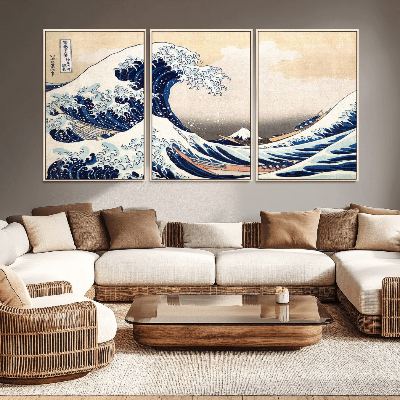 35635-MGV-CV-36X24-Wall Art Kanagawa Canvas Artwork Abstract Print
