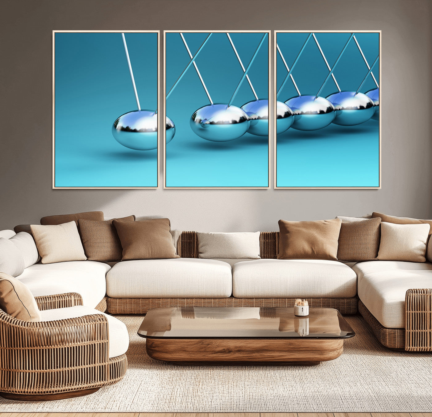 -Wall Art Newton's Cradle Canvas Print, Framed Newton Cradle Canvas Print