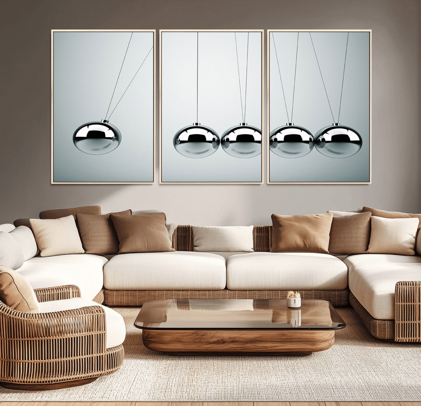 -Newton's Cradle Wall Art Canvas Print, Framed Newton Cradle Wall Art