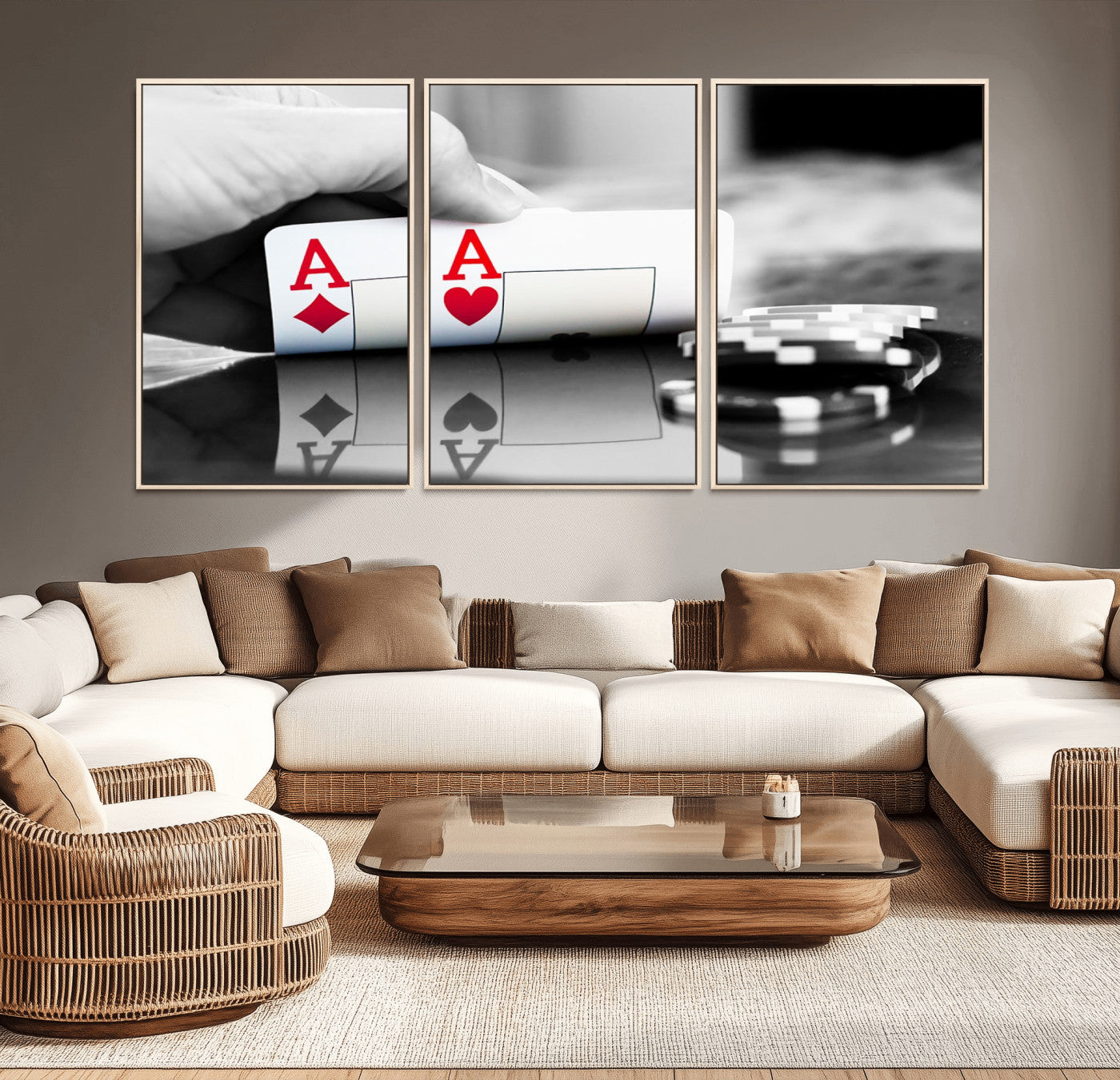 -Aces Poker Art Poker Game Wall Art Canvas Print