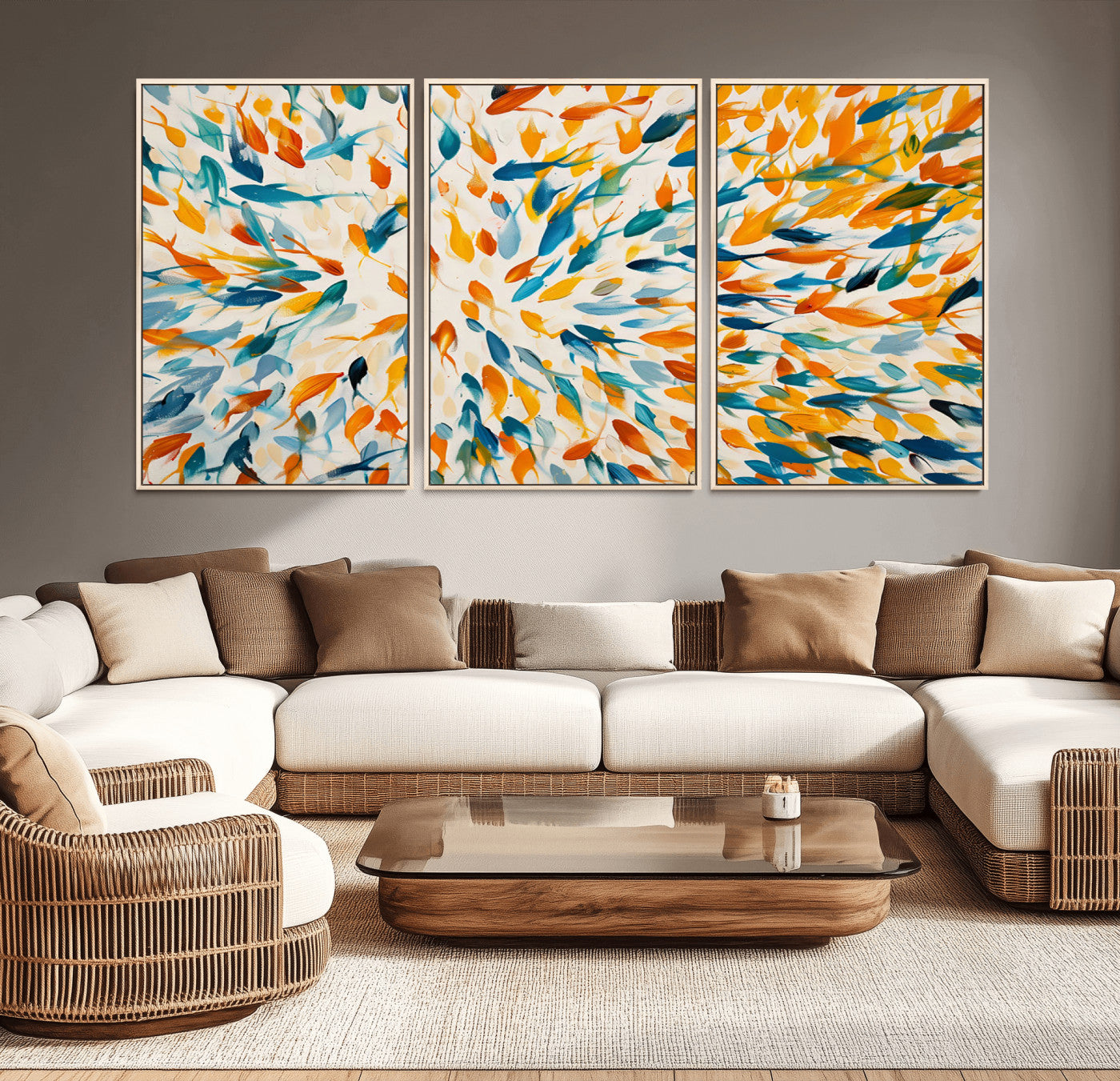 59969-MGV-CV-36X24-Colorful Fish Wall Art Print – Abstract Ocean-Inspired Wall Art for Modern Spaces | Framed Canvas,