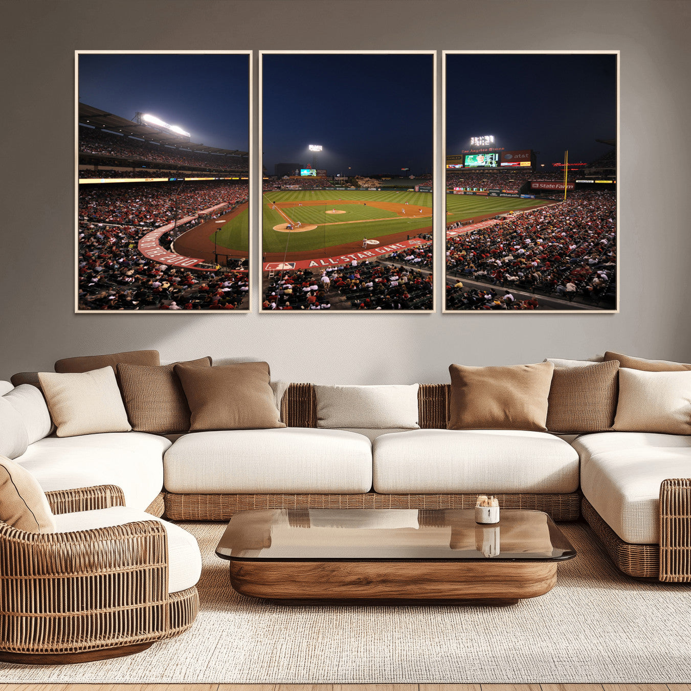 88896-MGV-CV-36X24-Los Angeles Angels Baseball Team Print - Anaheim Angel Stadium Wall Art Canvas Print