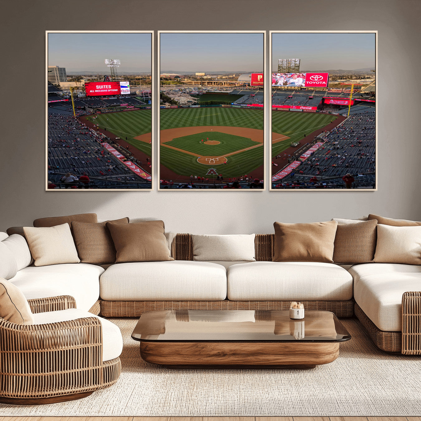 45864-MGV-CV-36X24-Los Angeles Angels Baseball Canvas Print - Anaheim Angel Stadium Wall Art Canvas Print