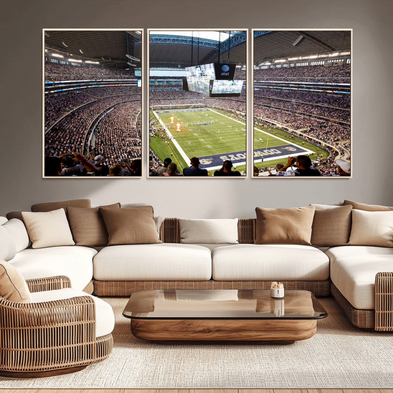 -Dallas Cowboys Football Team Print - Arlington AT&T Stadium Wall Art Canvas Print