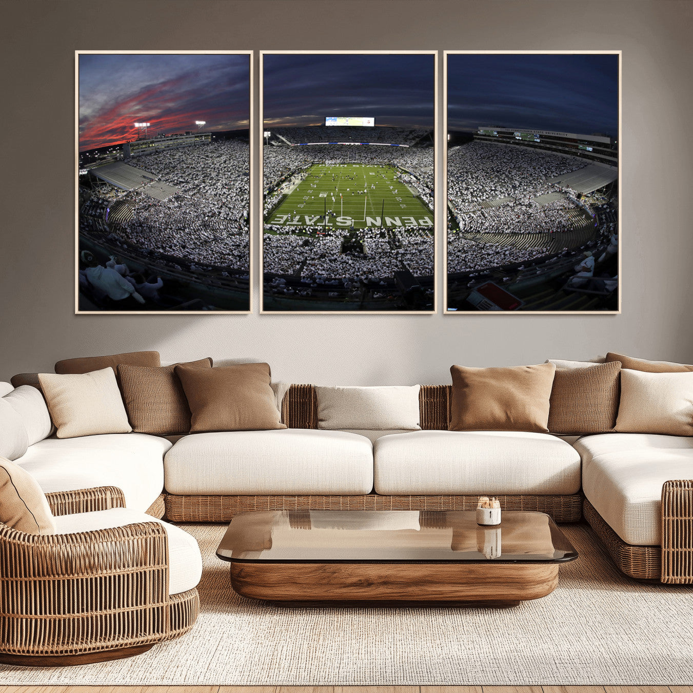 -Penn State University Nittany Lions Football Team Print - University Park Beaver Stadium Wall Art
