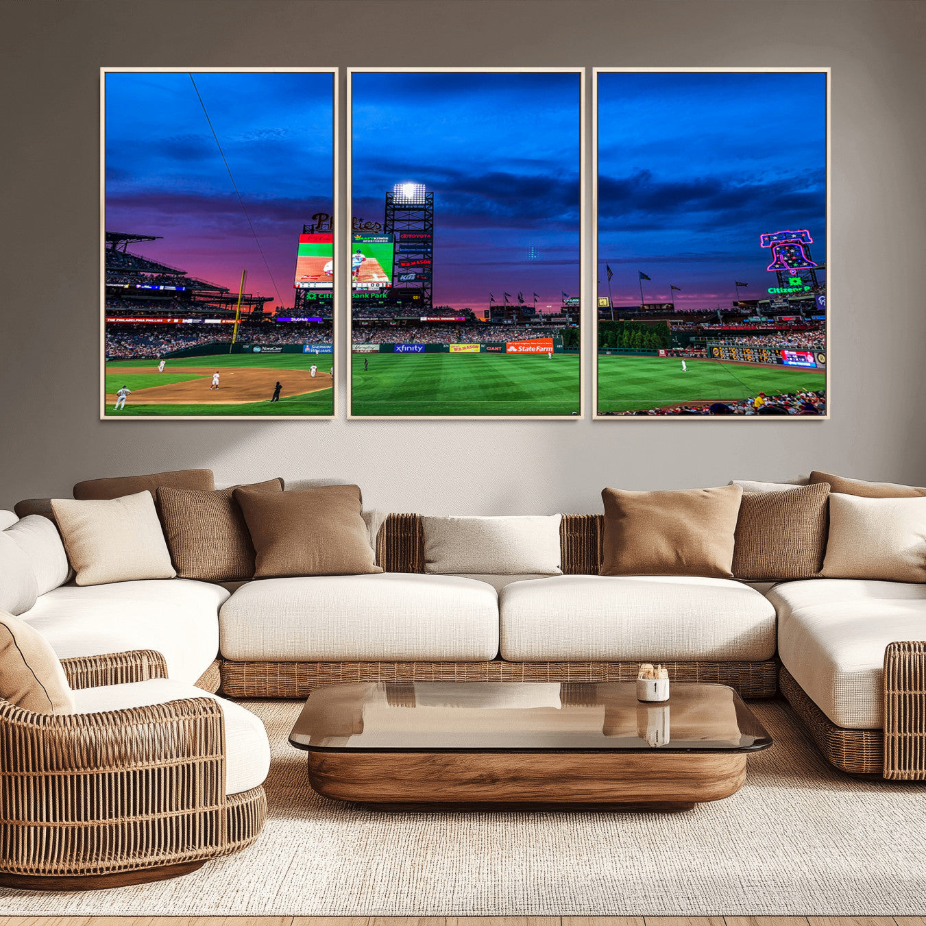 20427-MGV-CV-36X24-Philadelphia Phillies Baseball Team Print - Philadelphia Citizens Bank Park Stadium Canvas Wall Art