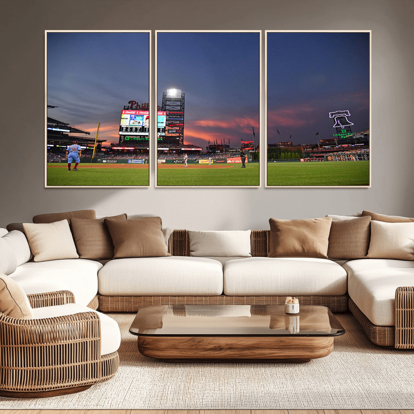 22594-MGV-CV-36X24-Philadelphia Phillies Baseball Print - Philadelphia Citizens Bank Park Stadium Wall Art, Phillies