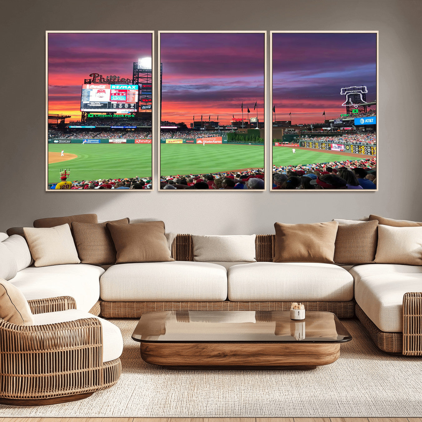 99918-MGV-CV-36X24-Philadelphia Phillies Baseball Team Print - Philadelphia Citizens Bank Park Stadium Wall Art Canvas