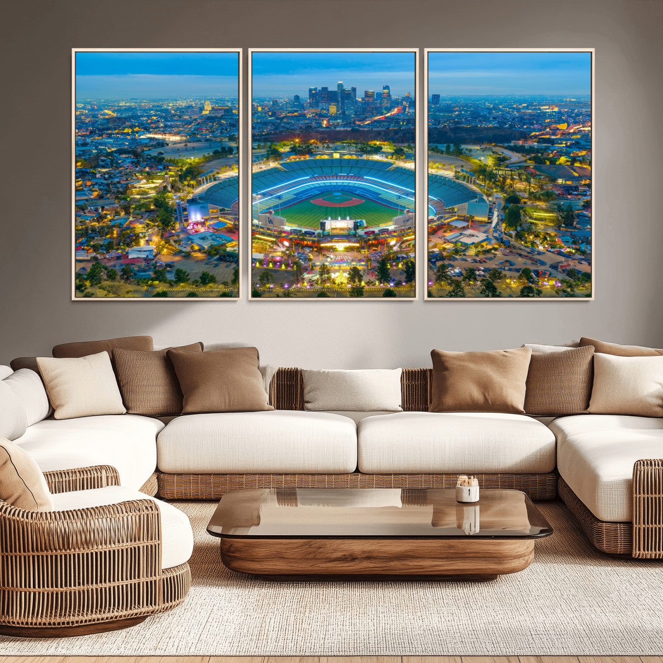 -Los Angeles Dodgers Wall Art Canvas, Dodger Stadium Wall Art Canvas Print - MLB Baseball Stadium