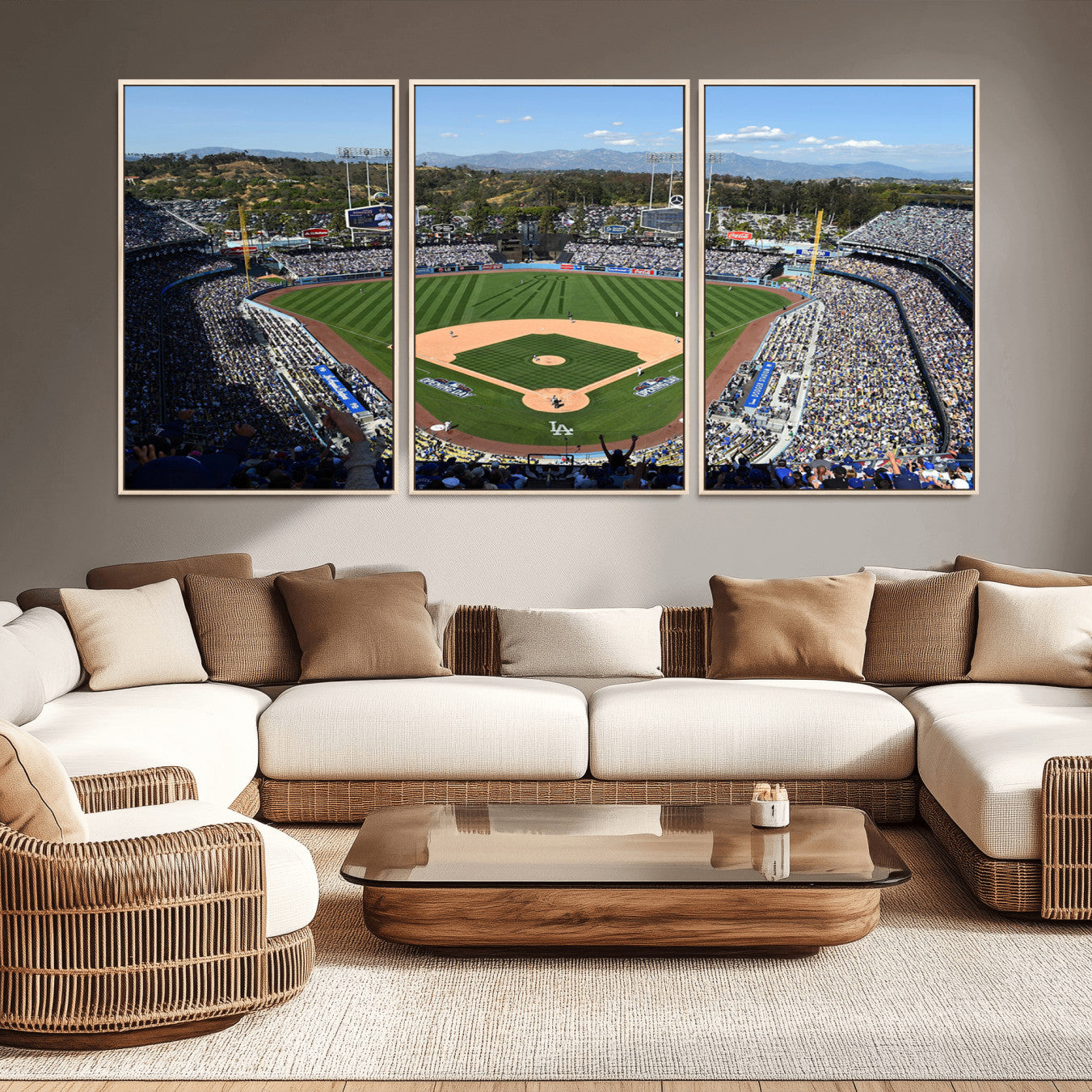 -Los Angeles Dodgers Dodger Stadium Wall Art Canvas Print - MLB Baseball Stadium Wall Art Canvas