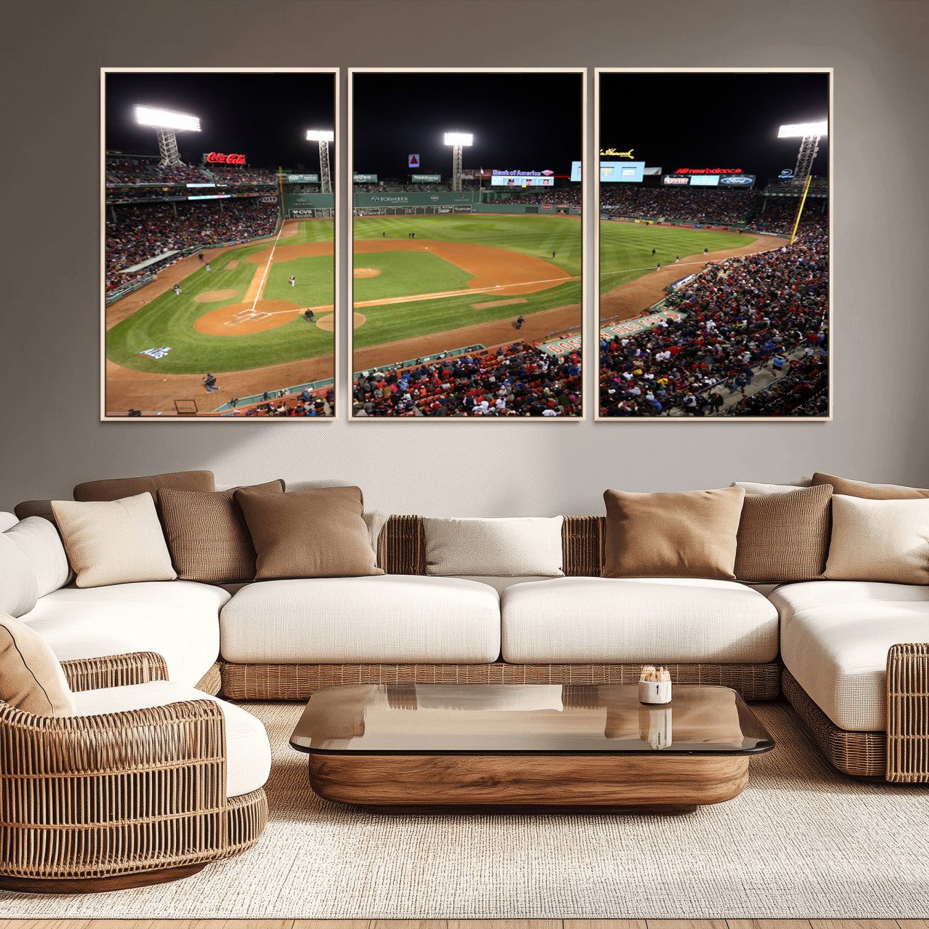 -Boston Red Sox Baseball Team Print - Massachusetts Fenway Park Stadium Wall Art Canvas Print