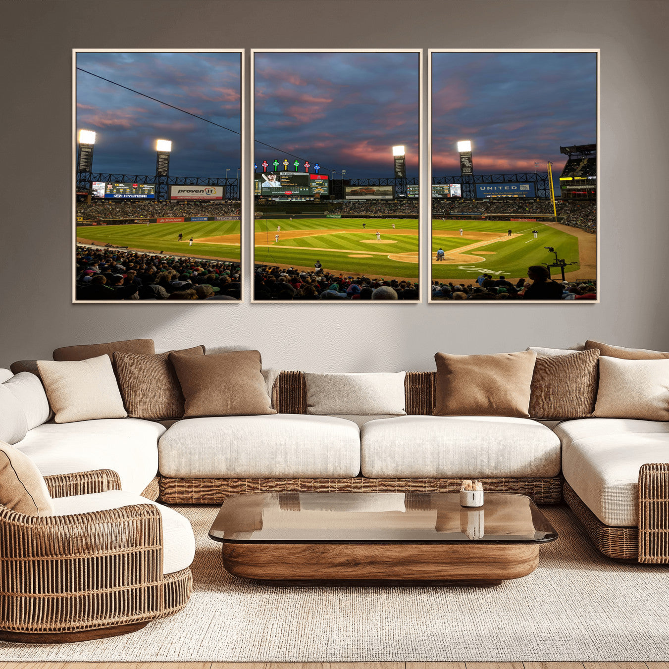 96063-MGV-CV-36X24-Chicago White Sox Baseball Team Print Canvas- Guaranteed Rate Field Stadium Wall Art Canvas Print