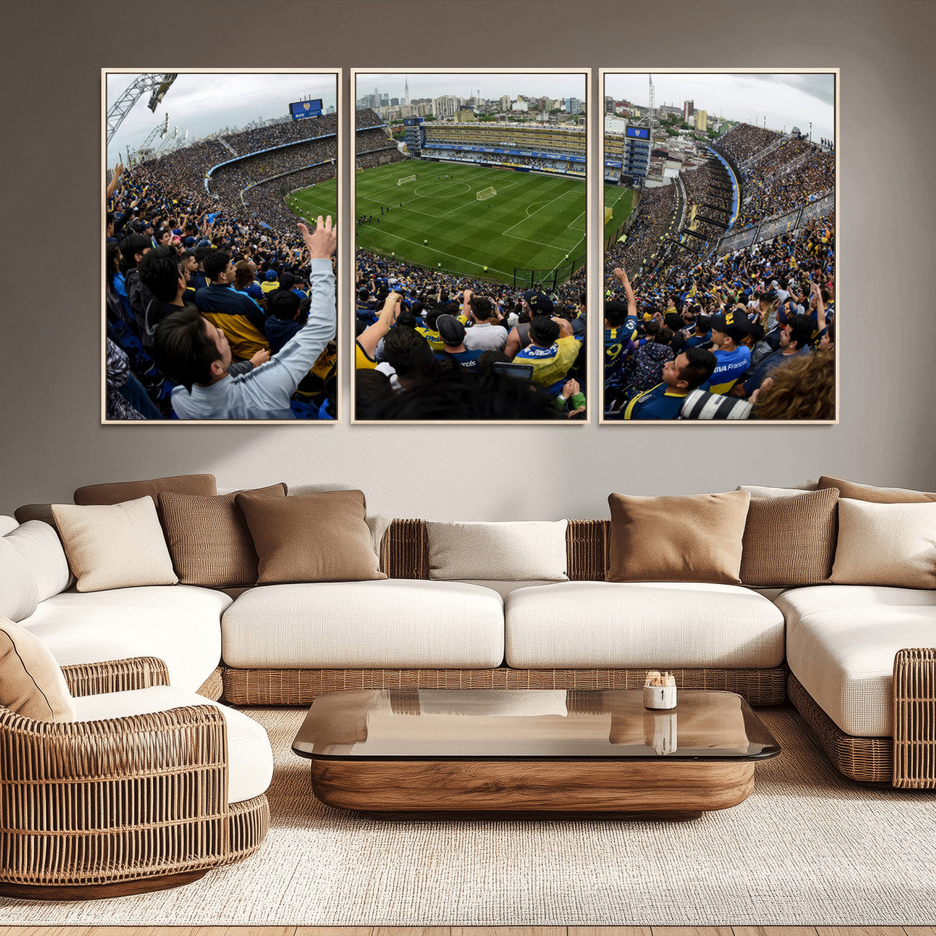 23173-MGV-CV-36X24-Boca Juniors Soccer Team Print - Buenos Aires Bombonera Stadium Wall Art Canvas Print