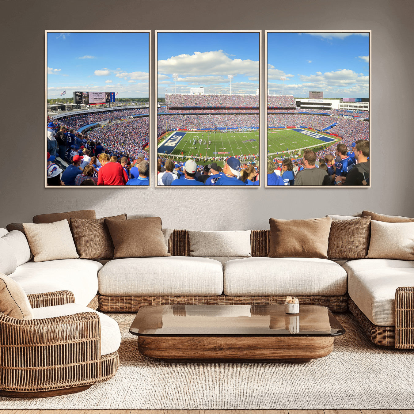 35302-MGV-CV-36X24-Buffalo Bills NFL Football Team Print - Buffalo Highmark Stadium Wall Art Canvas Print