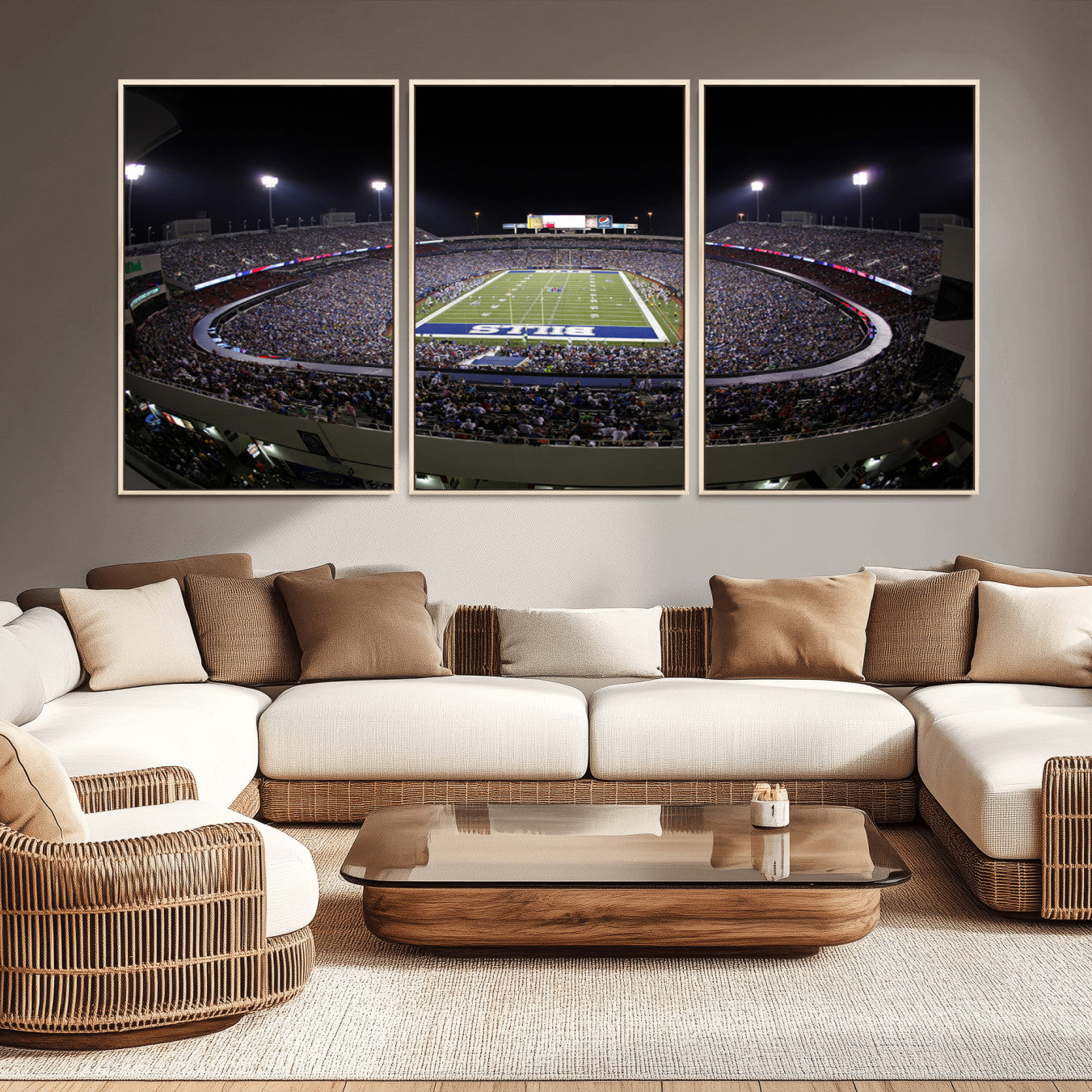 98546-MGV-CV-36X24-Buffalo Bills NFL Football Team Print - Buffalo Highmark Stadium Wall Art Canvas Print