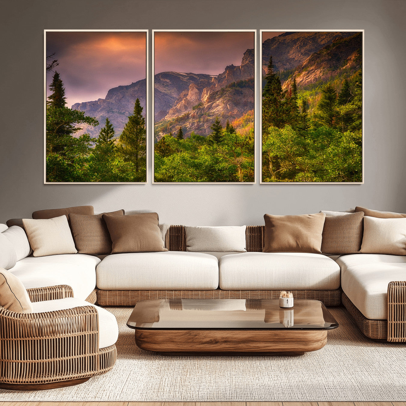 81684-MGV-CV-36X24-Colorado Rockies Mountains Wall Art Canvas Print | Ready to Hang Framed Mountain Landscape