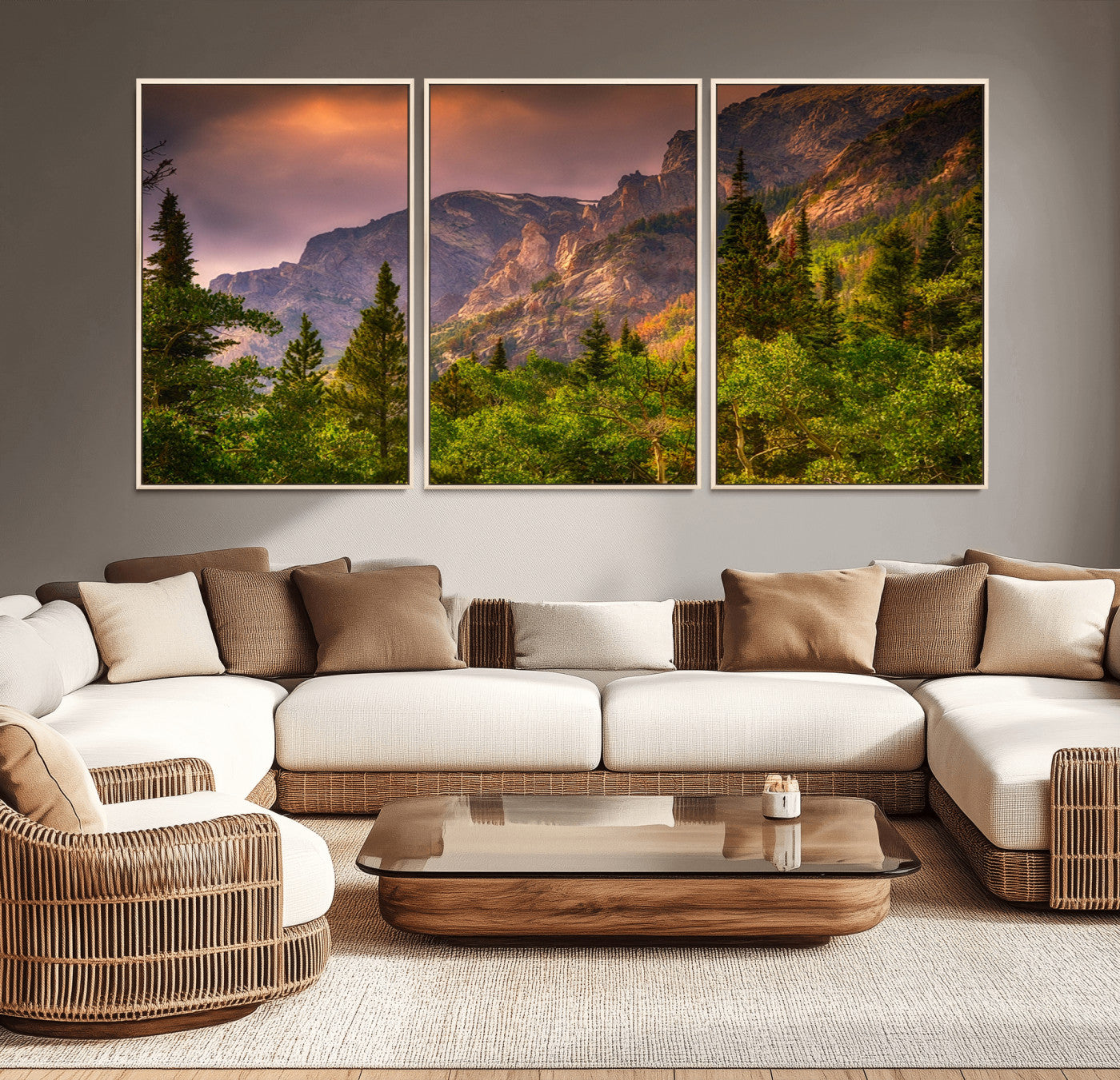 -Colorado Rockies Mountains Wall Art Canvas Print | Ready to Hang Framed Mountain Landscape