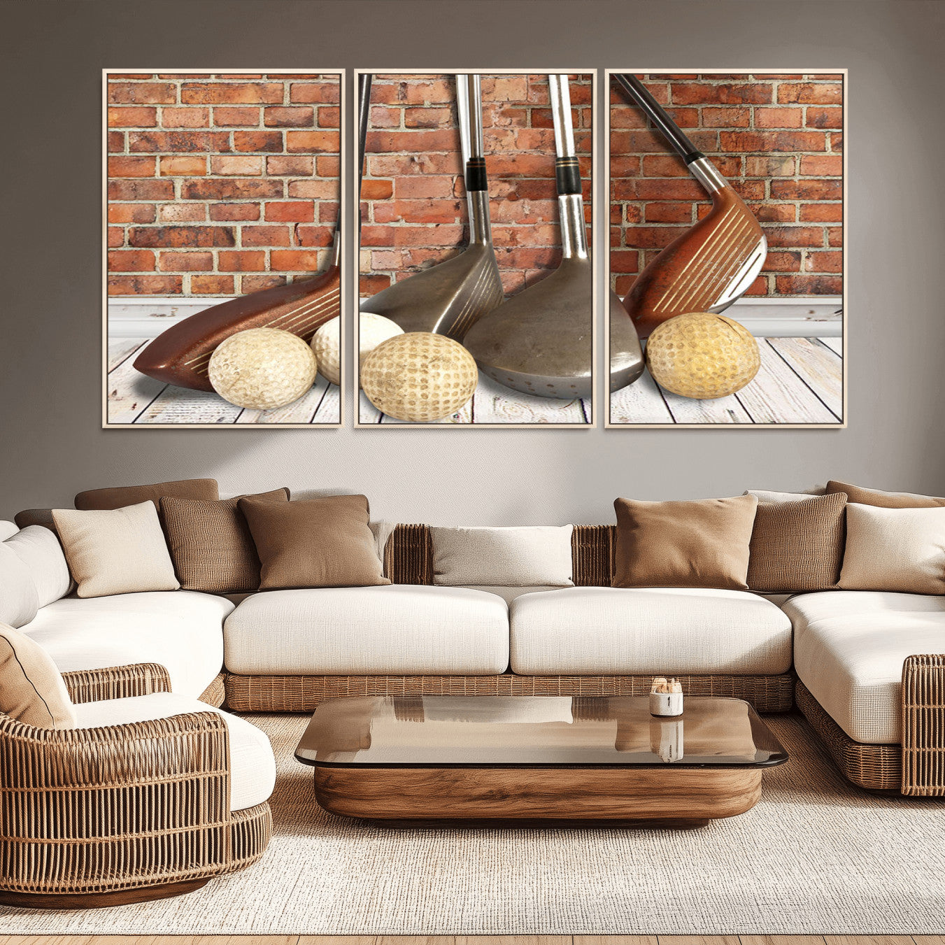 -Vintage Golf Ball Wall Art Canvas Print | Golf Decor for Man Cave or Office | Ready to Hang and