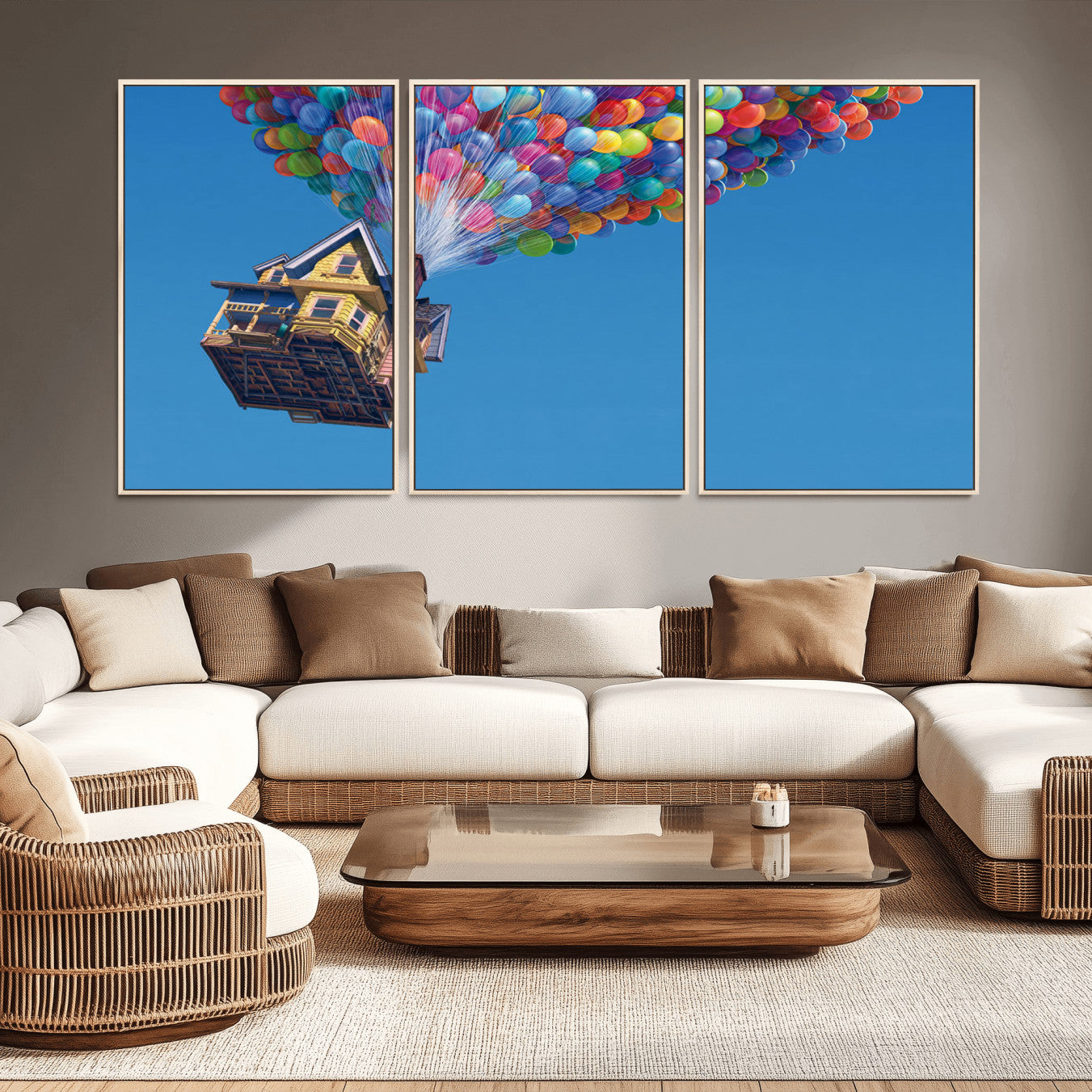 -Carl Fredricksen, Up Movie Wall Art, Balloons Wall Art, Air Balloons for Kids Room Print