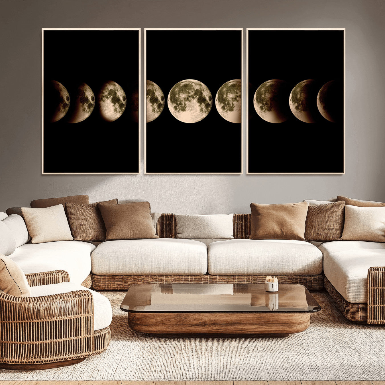52750-MGV-CV-36X24-Phases of the Moon Wall Art | Canvas Print for Modern Wall Decor | Ready to Hang and Framed