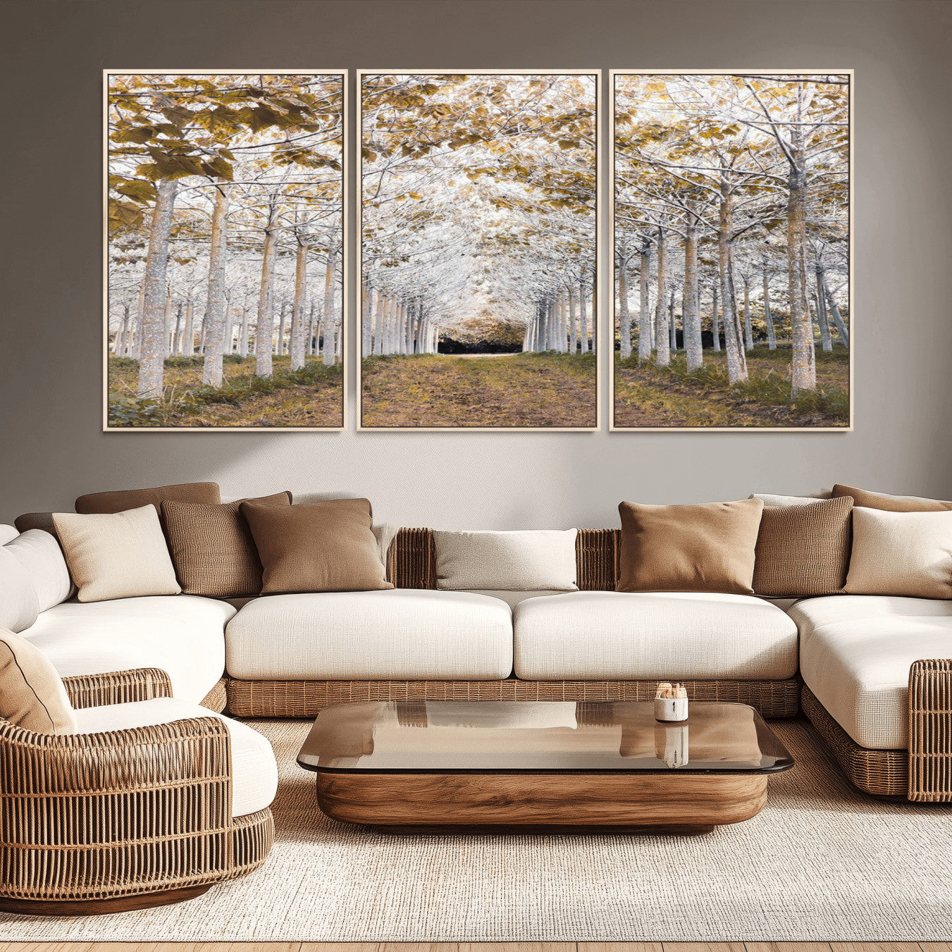 -Forest Grove Wall Art | Serene Pathway Canvas Print | Ready to Hang and Framed Nature Wall Decor for