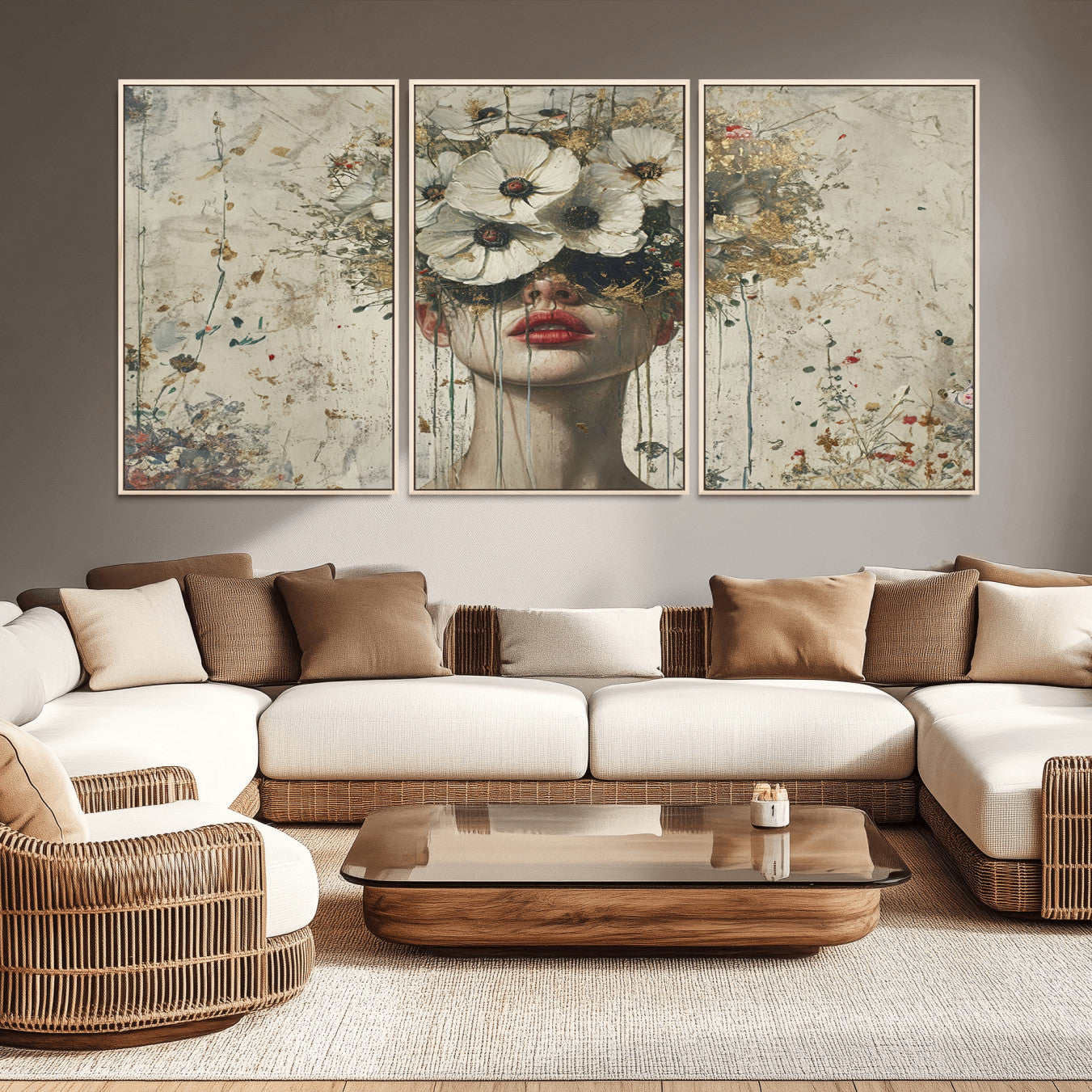 72759-MGV-CV-36X24-Abstract Floral Women Patel Wall Art Canvas Print