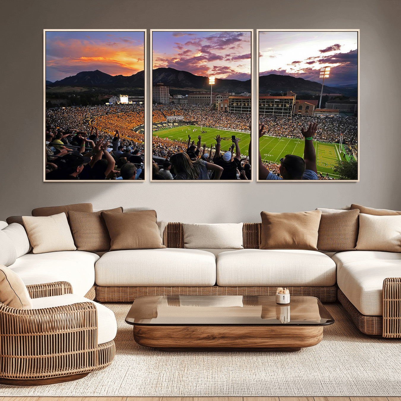 -Framed Colorado Buffaloes Football Team Print - Boulder Folsom Field Stadium Wall Art Canvas Print