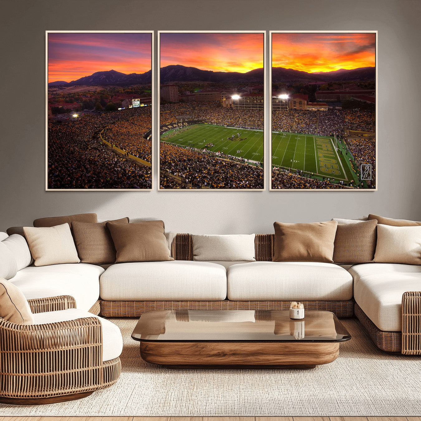 -Colorado Buffaloes Football Team Print - Boulder Folsom Field Stadium Wall Art Canvas Print