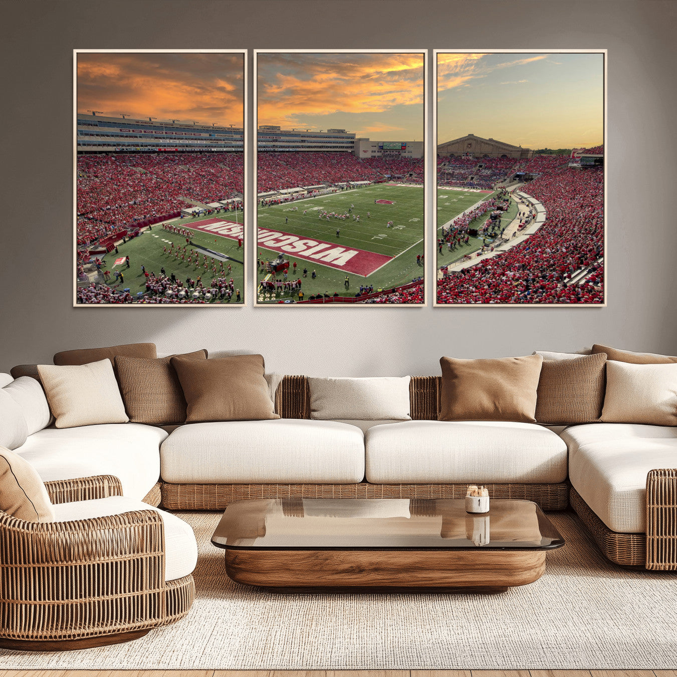 -Camp Randall Stadium Wisconsin Badgers Large Wall Art Canvas Print | College Football Stadium Wall