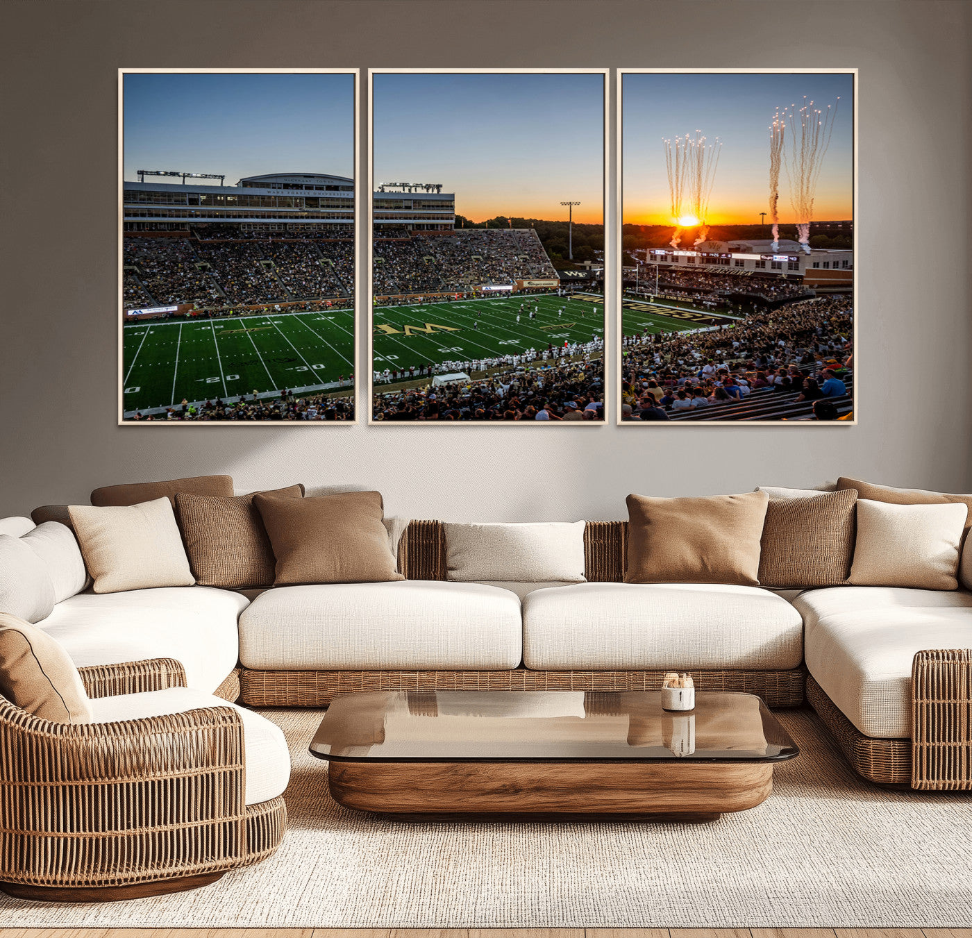 29253-MGV-CV-36X24-Demon Deacons Football Team Print Canvas- Winston-Salem Allegacy Federal Credit Union Stadium Wall