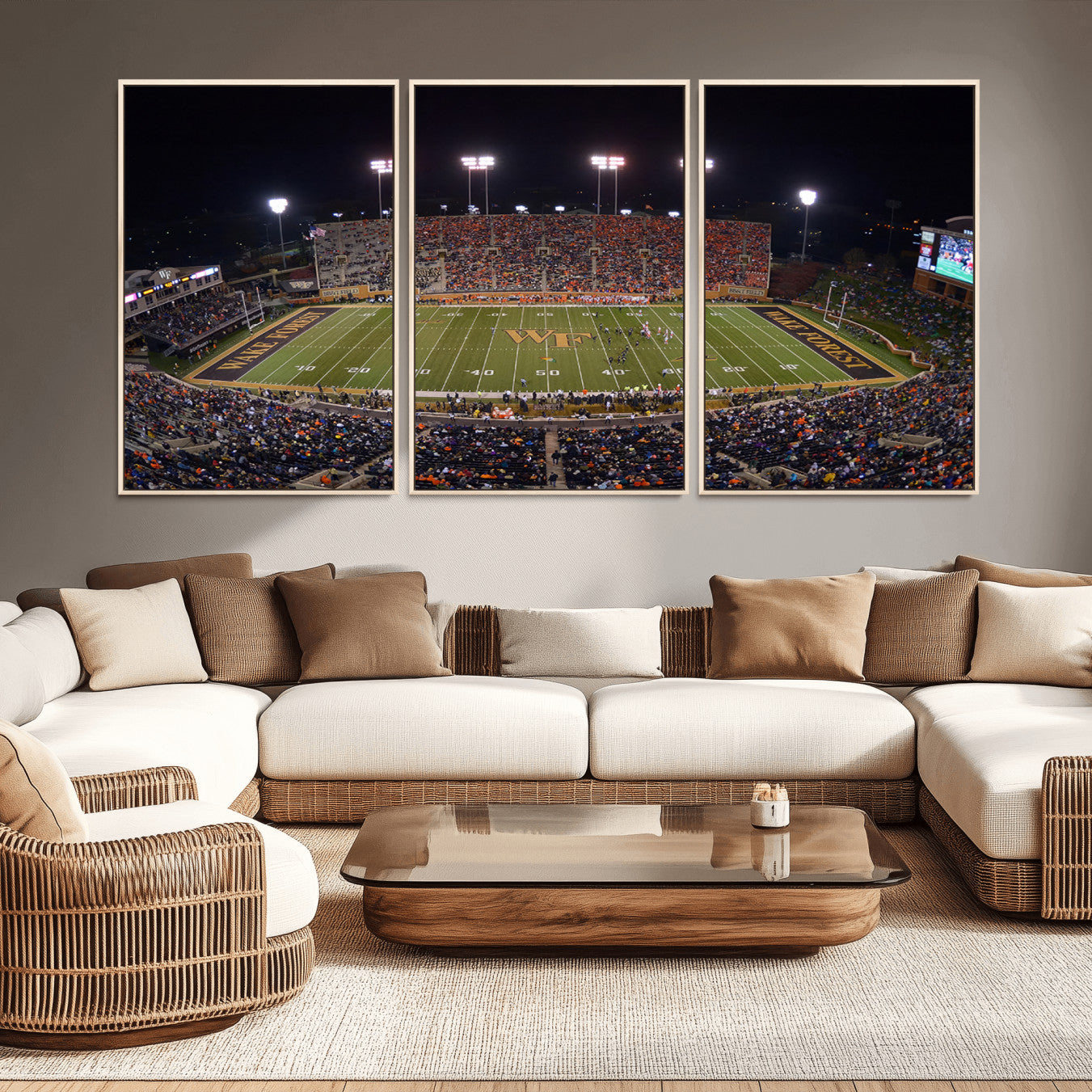 -Demon Deacons Print Canvas, Football Team Print - Winston-Salem Allegacy Federal Credit Union