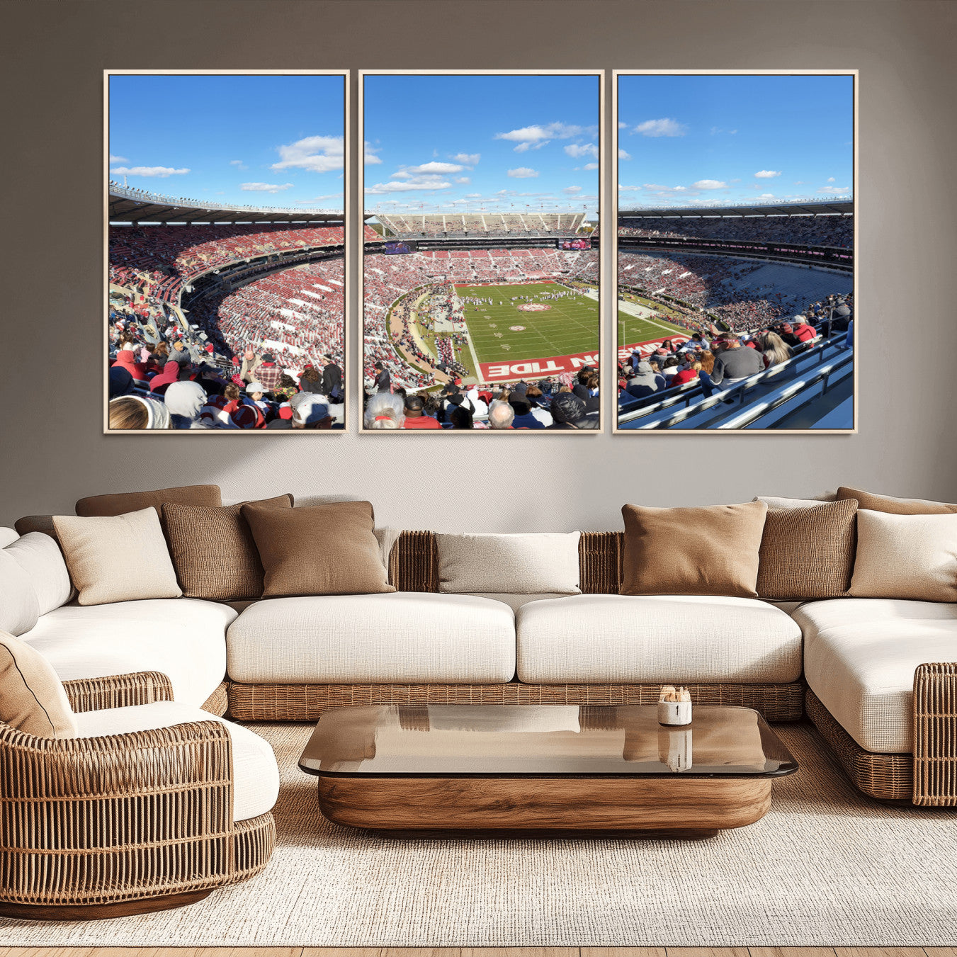 -University of Alabama Crimson Tide Print Wall Art - Tuscaloosa Bryant-Denny Stadium Wall Art Canvas