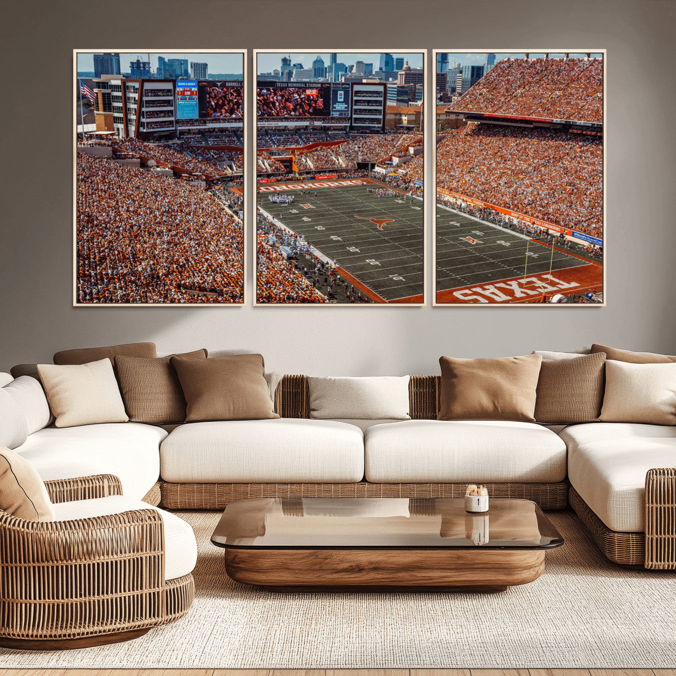 -University of Texas Longhorns Football Team Print - Austin Darrell K Royal-Texas Memorial Stadium
