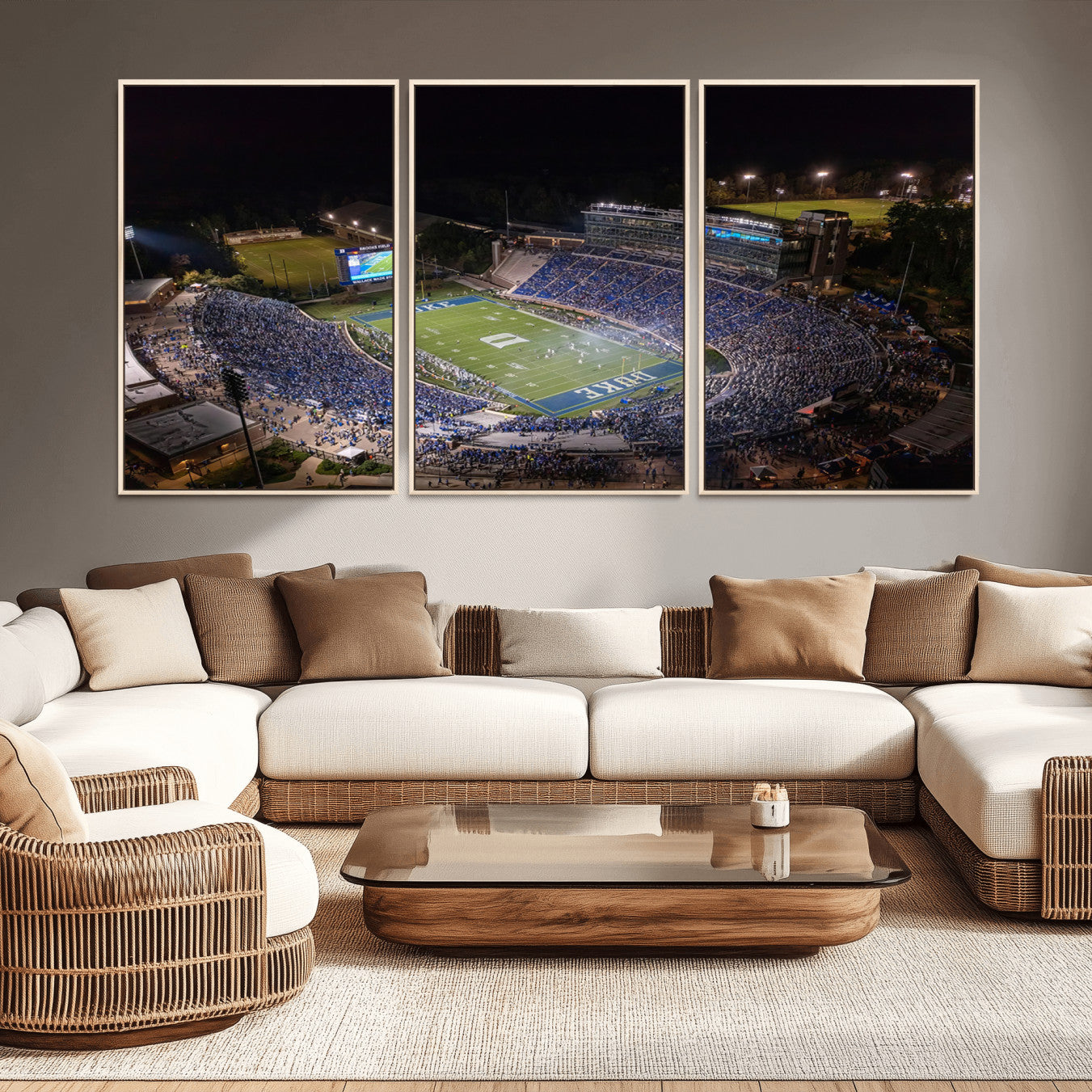 -Duke University Blue Devils Football Print Canvas - Durham Wallace Wade Stadium Wall Art Canvas