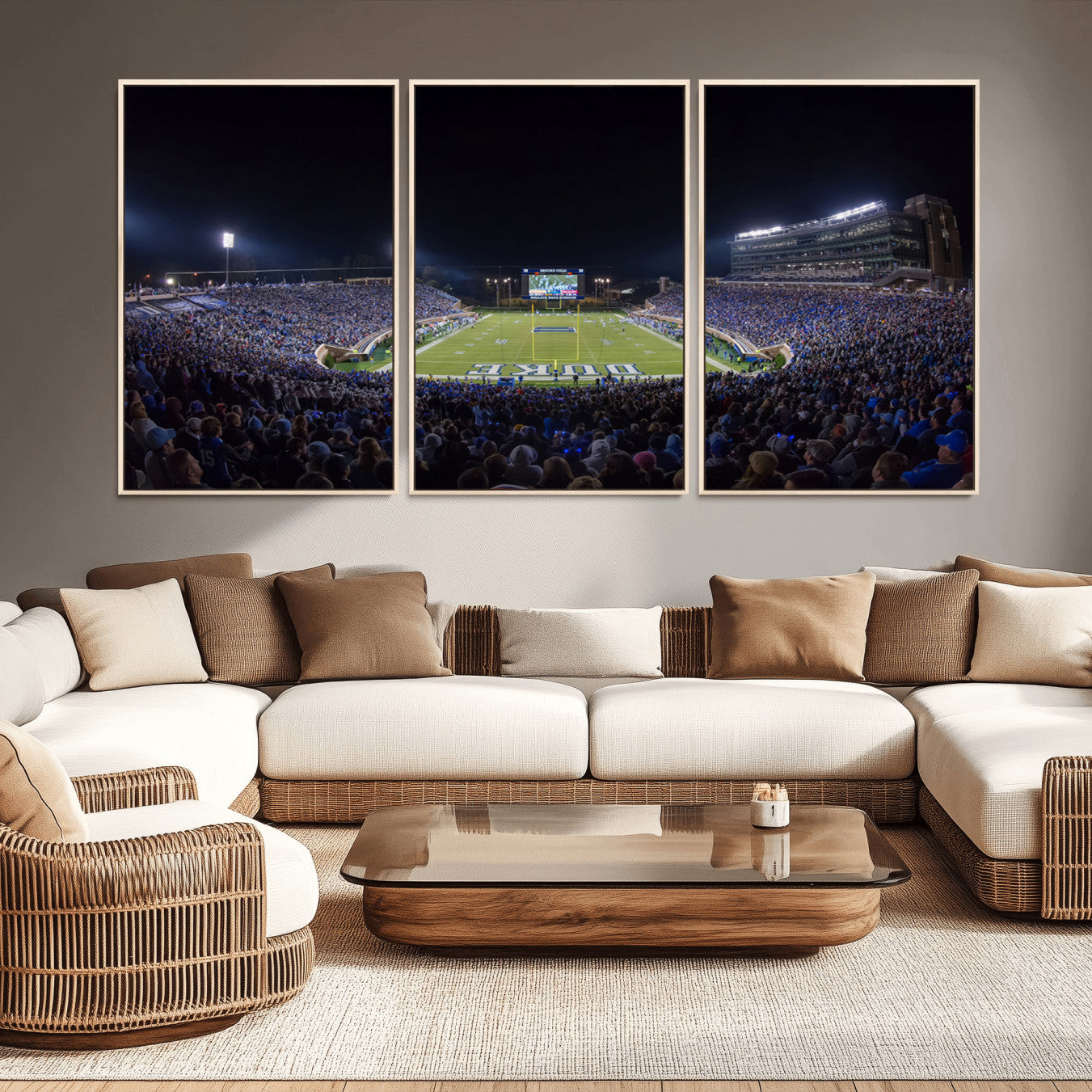 21070-MGV-CV-36X24-Duke University Blue Devils Football Team Print - Durham Wallace Wade Stadium Wall Art Canvas Print
