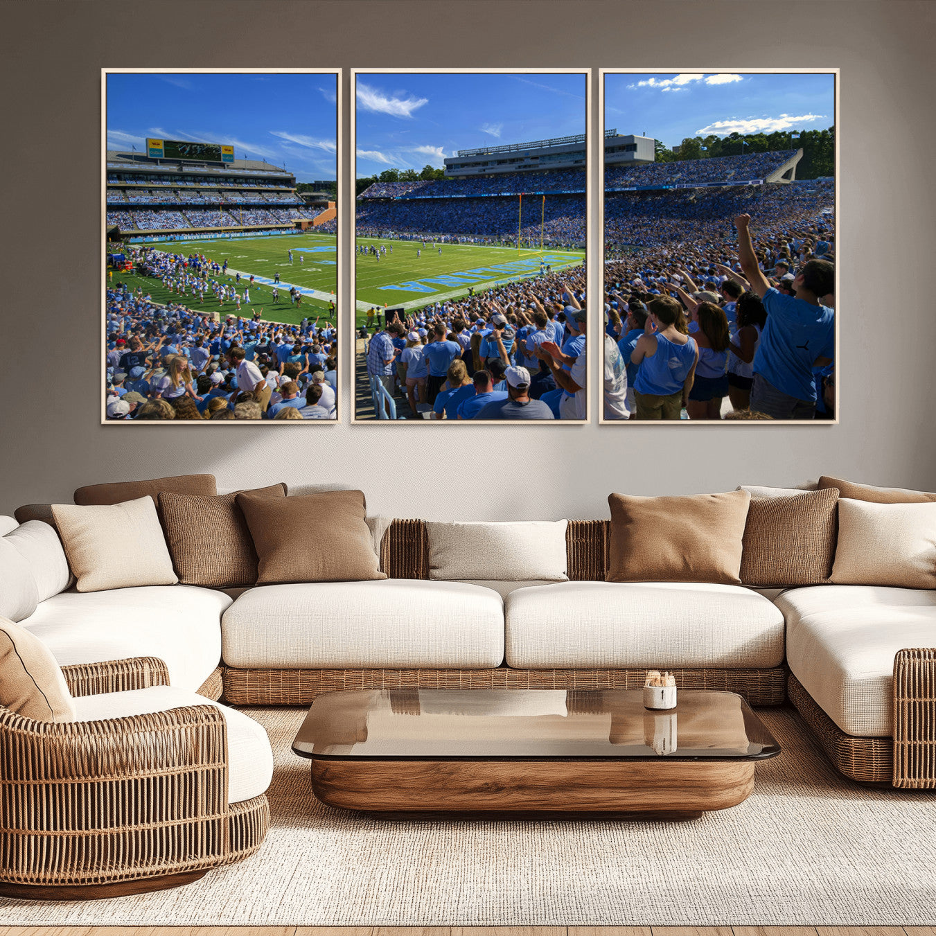 -University of North Carolina Tar Heels Team Canvas Print - Chapel Hill Kenan Memorial Stadium Wall