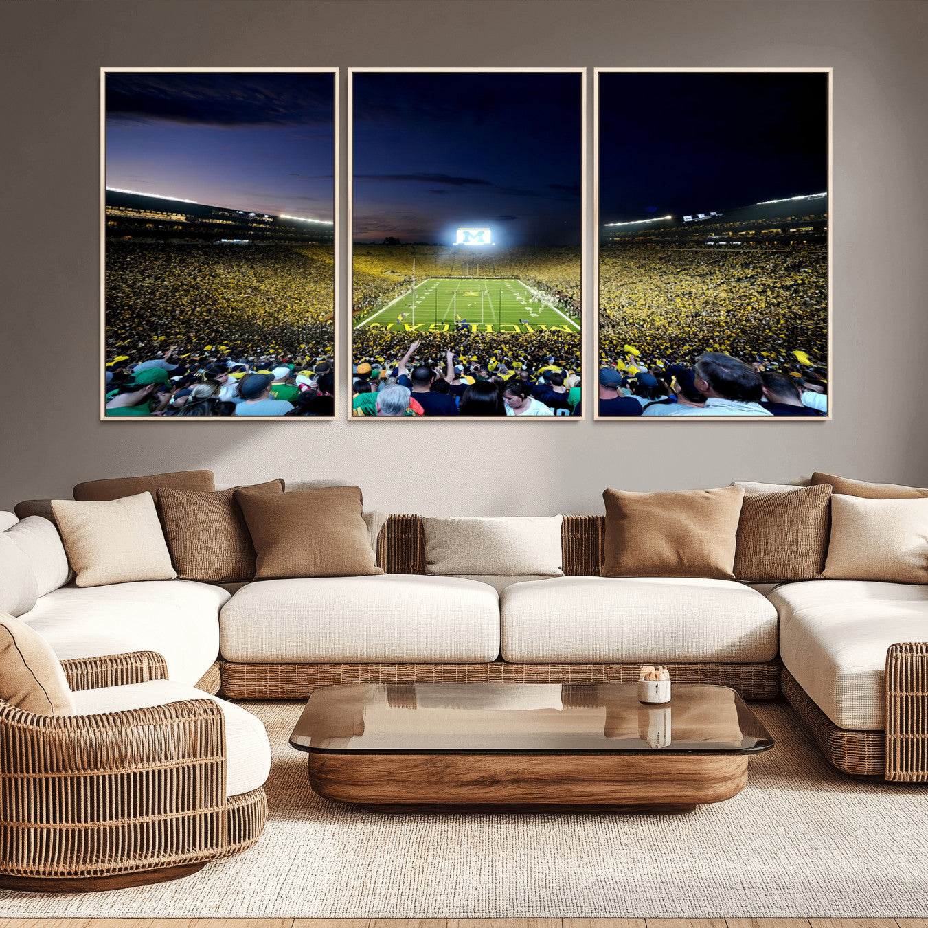-University of Michigan Wolverines Football Team Print - Ann Arbor Michigan Stadium Canvas Print
