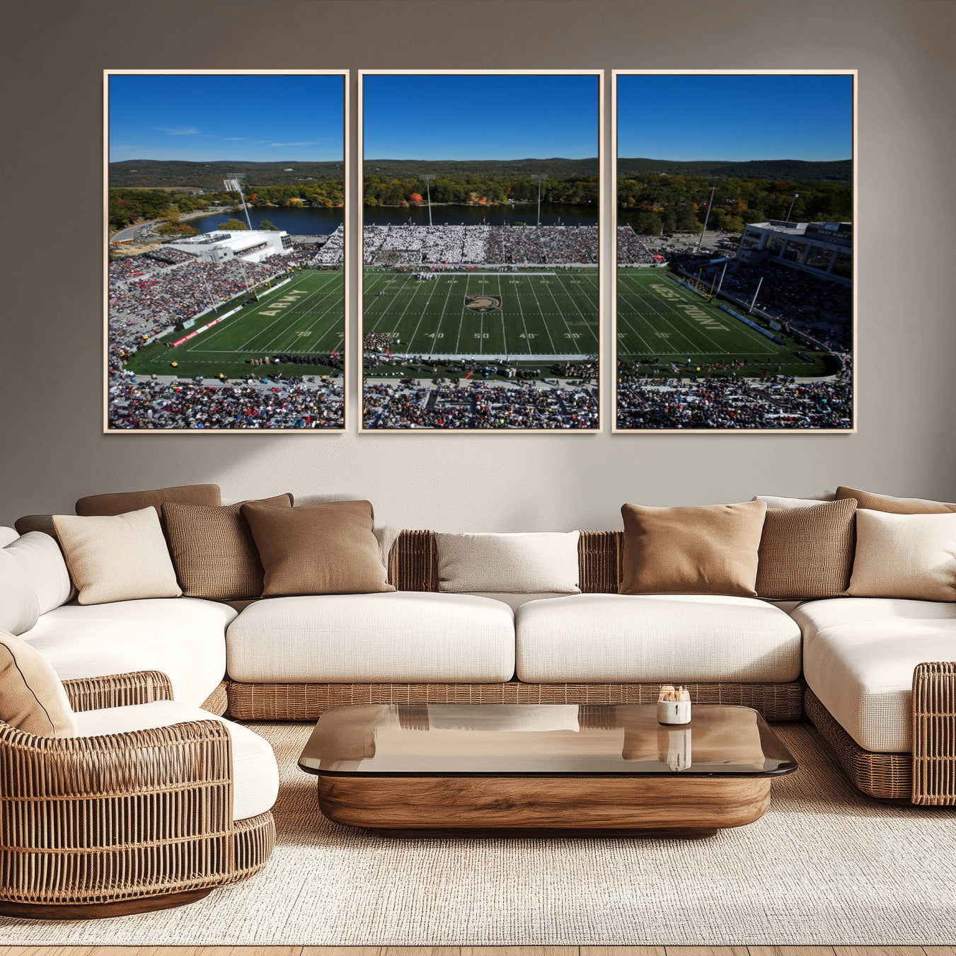 -Army Black Knights Football Team Print - West Point Michie Stadium Wall Art Canvas Print
