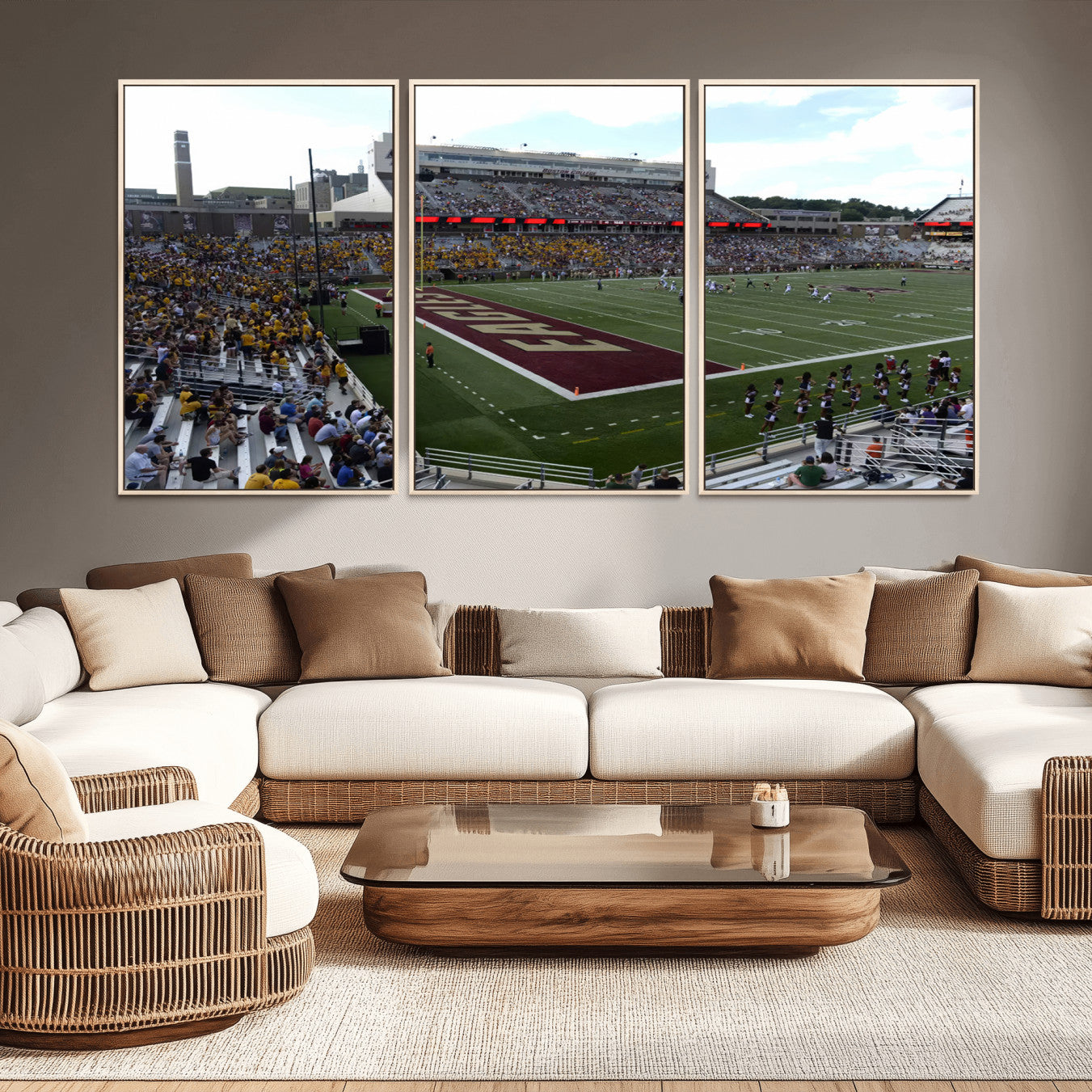 -Boston College Eagles Football Team Print - Boston Alumni Stadium Wall Art Canvas Print