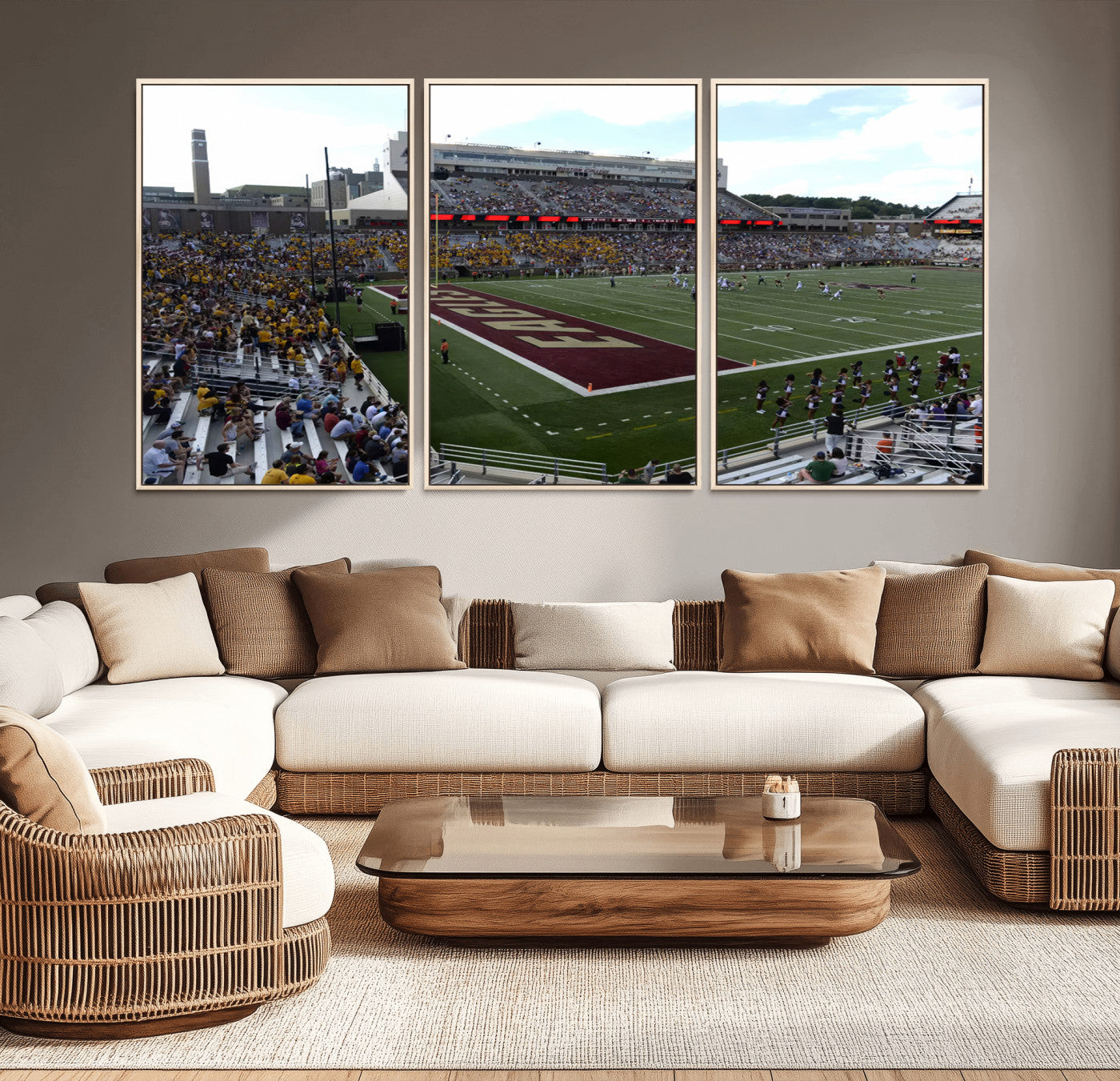 -Boston College Eagles Football Team Print - Boston Alumni Stadium Wall Art Canvas Print